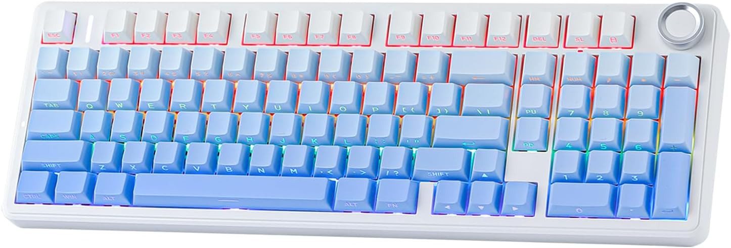 nsihing AULA F99 Pro Mechanische Gaming Tastatur, RGB, Hot Swap, Bluetooth Gaming-Tastatur (Hot-Swap, Multifunktions-Drehknopf, RGB-Beleuchtung, Makrofunktion)