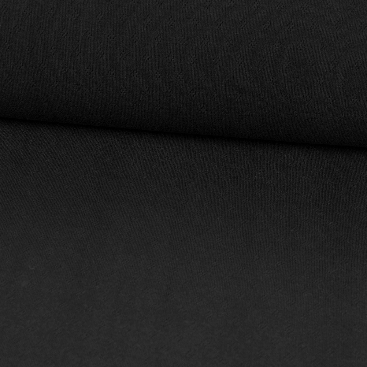 Stoff Jerseystoff Meterware Feinstrick Baumwolle Pointoille schwarz 1,4m