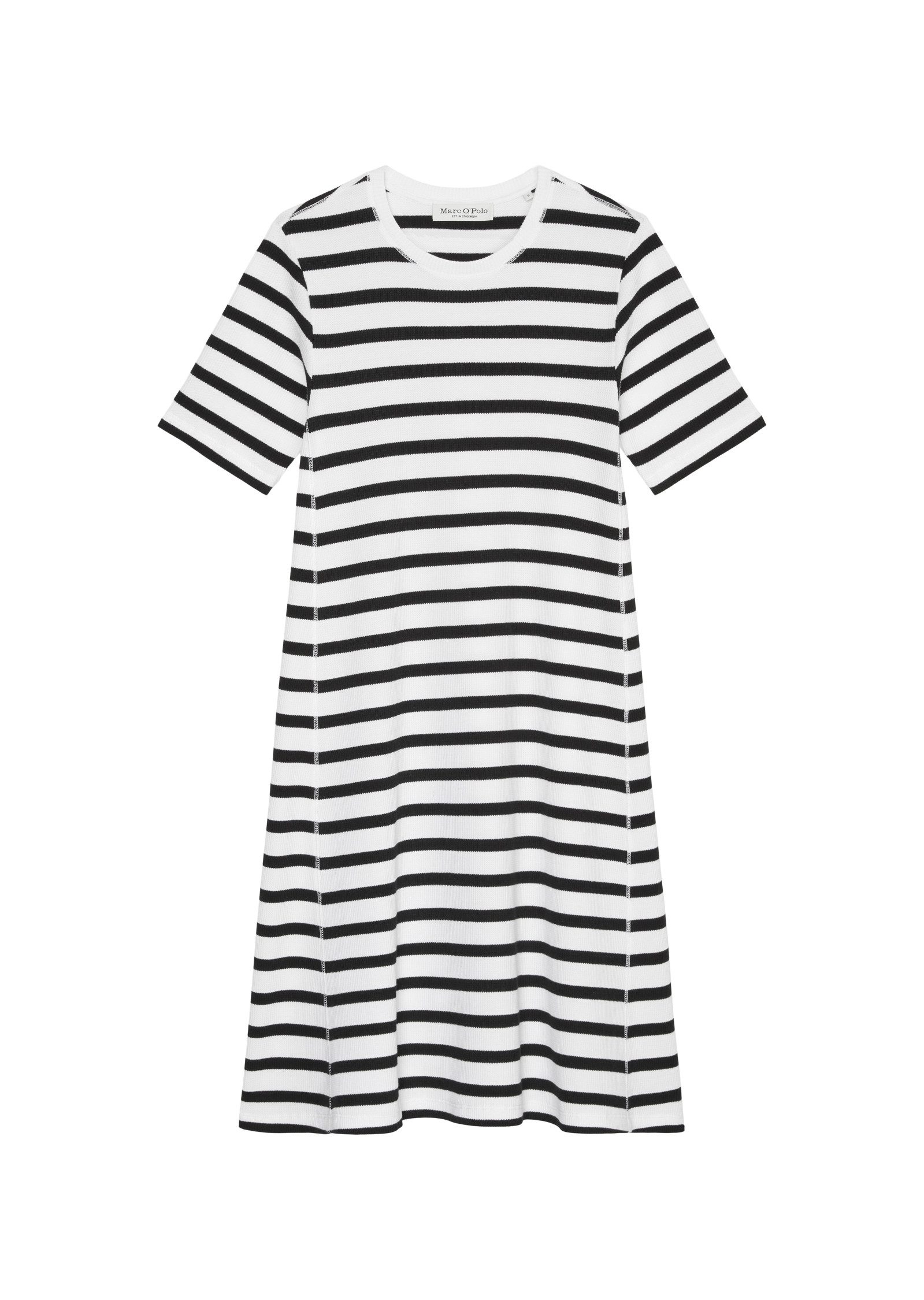 Marc O'Polo Maxikleid Gestreiftes Waffle-Jersey-Kleid