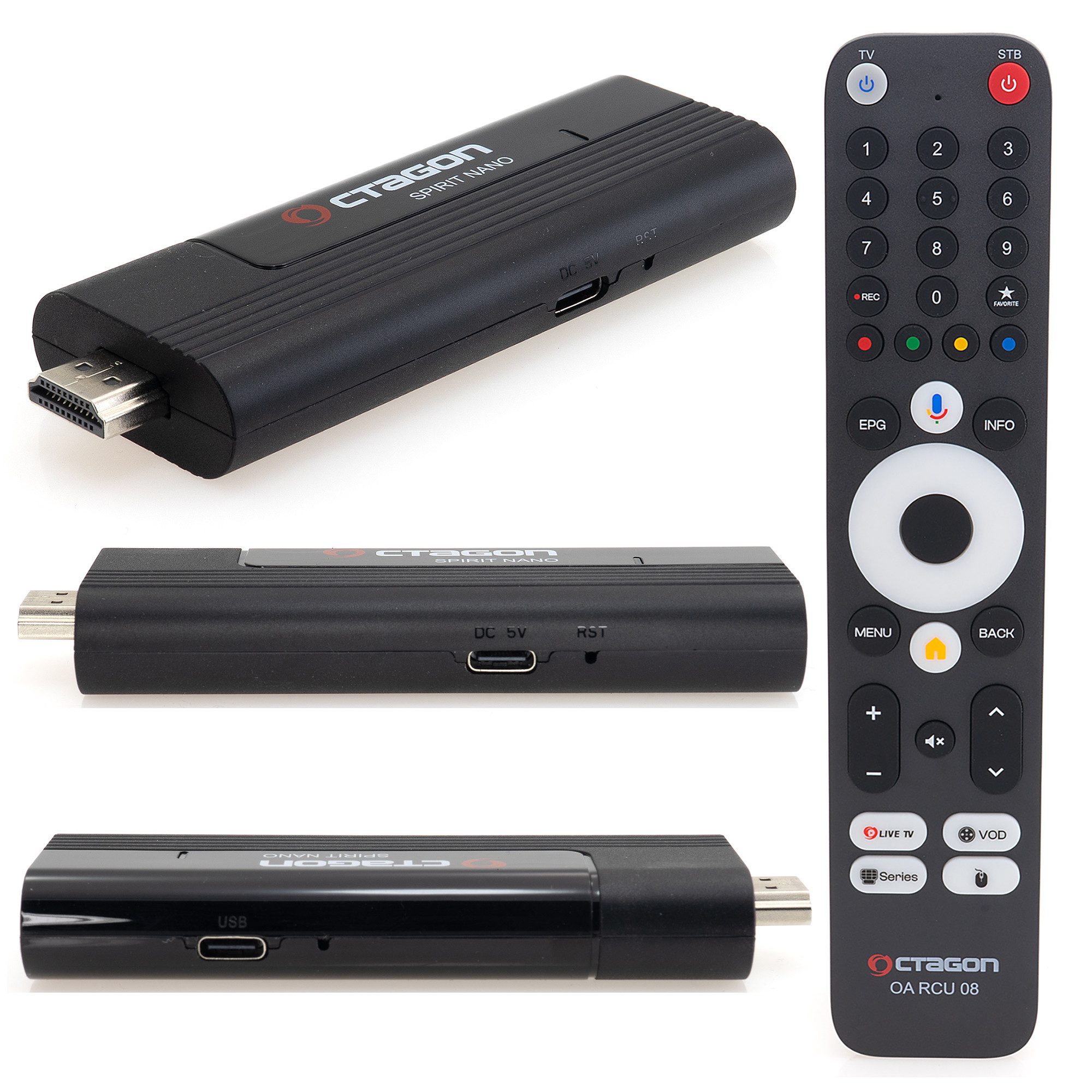 OCTAGON Streaming-Box Octagon Spirit Nano 4K UHD Android TV 11 Streaming Stick – Bild 2 von 5