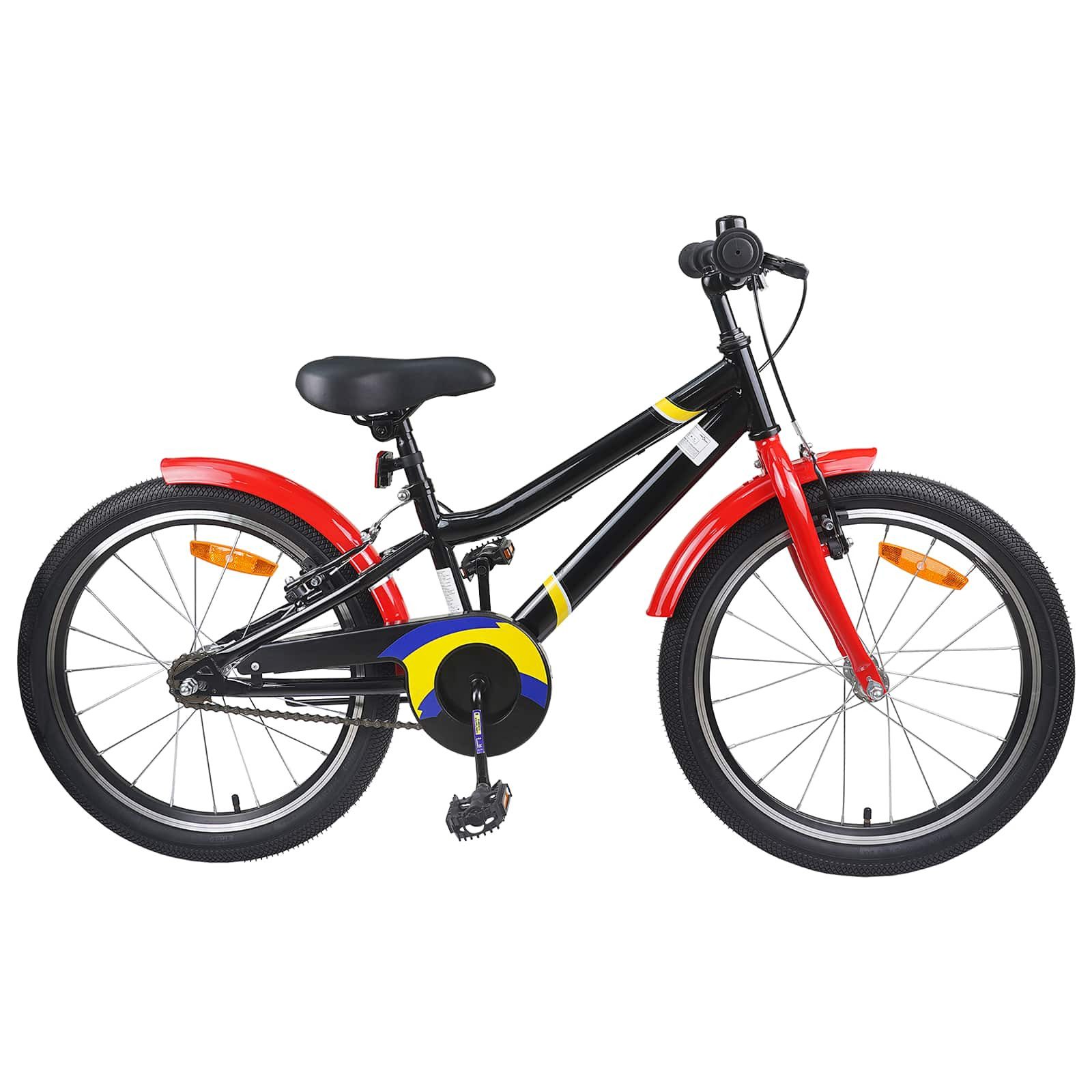 vidaXL Kinderfahrrad 158 x 53 x 100 cm Kinderfahrrad 24 Zoll für 8-12 Jahre alt Schwarz Rot