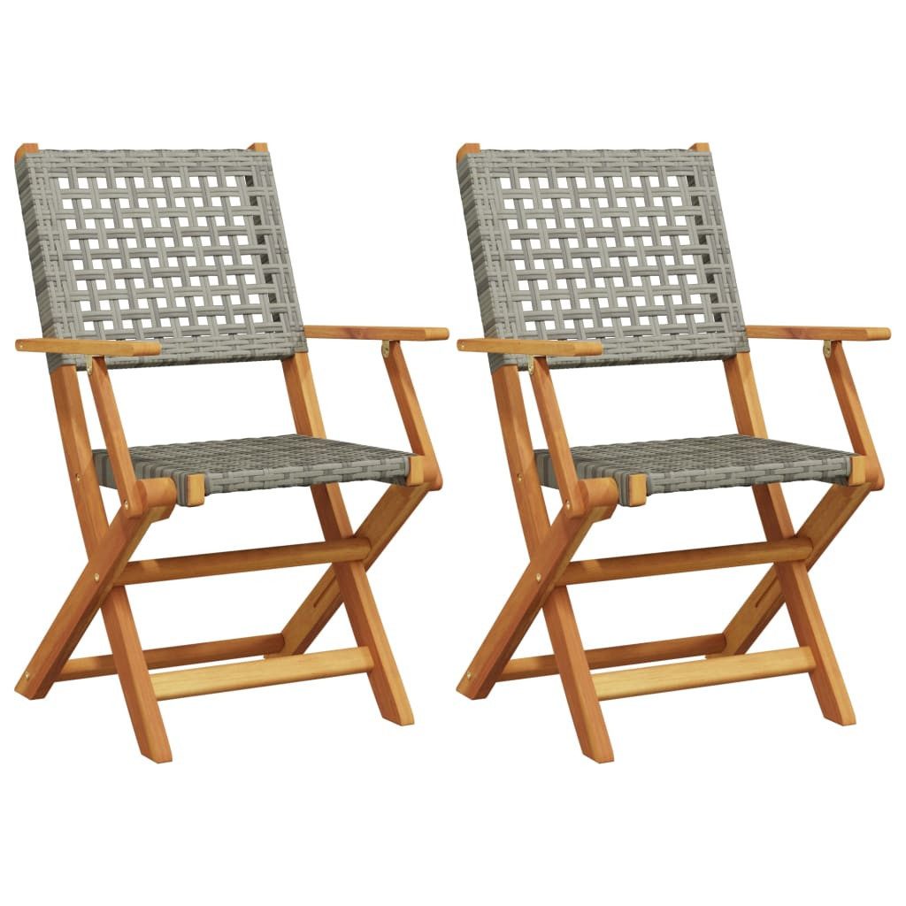 vidaXL Gartenstuhl Gartenstühle 2 Stk. Grau günstig online kaufen
