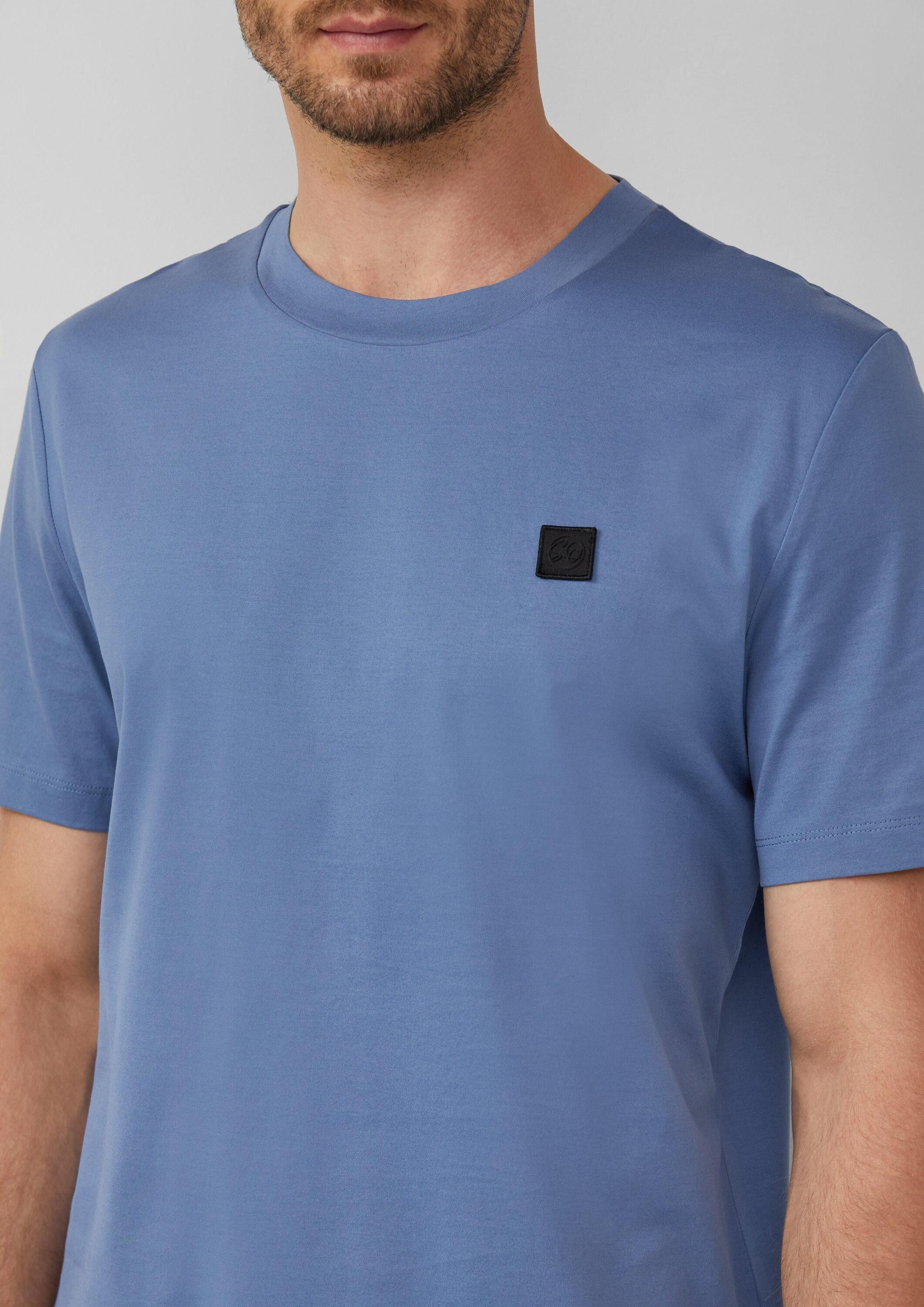 s.Oliver Kurzarmshirt T-Shirt T-Shirt aus merzerisierter Baumwolle mit Logo-Detail
