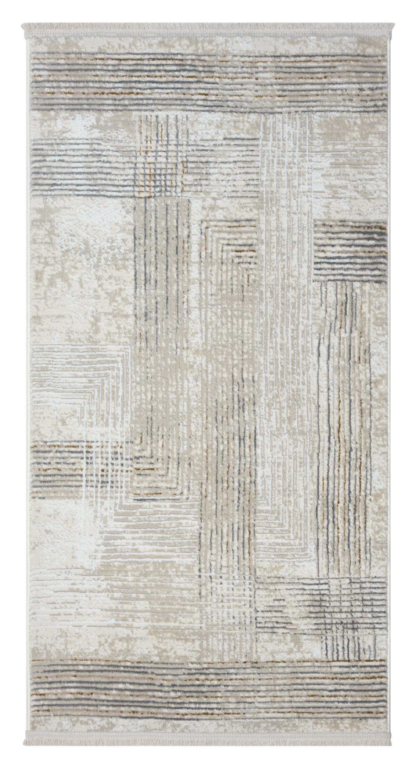 LebensWohnArt Teppich Teppich LONTANO rechteckig Creme-Multi diverse Größen, Höhe: 1 mm
