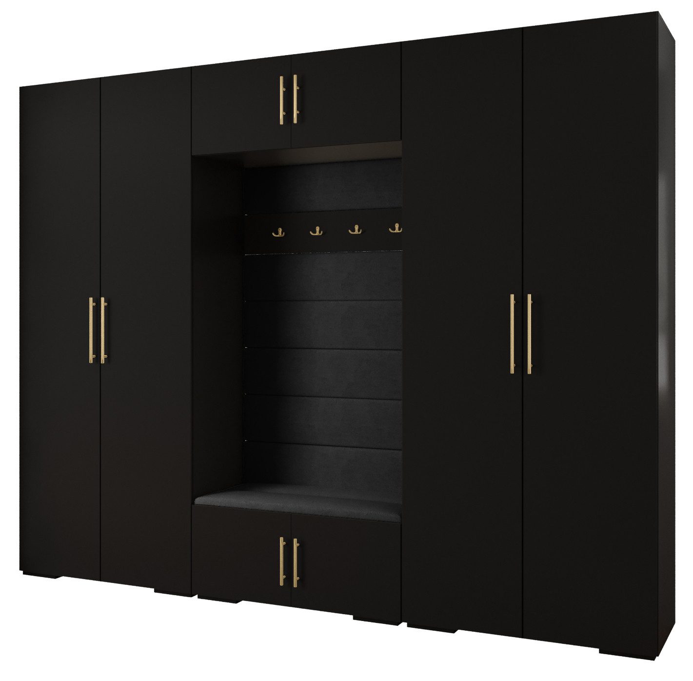 ABIKS MÖBEL Kompaktgarderobe INOVA 3 SATZ 9 Möbelset, Garderobe mit Kleiderstange und Regalen