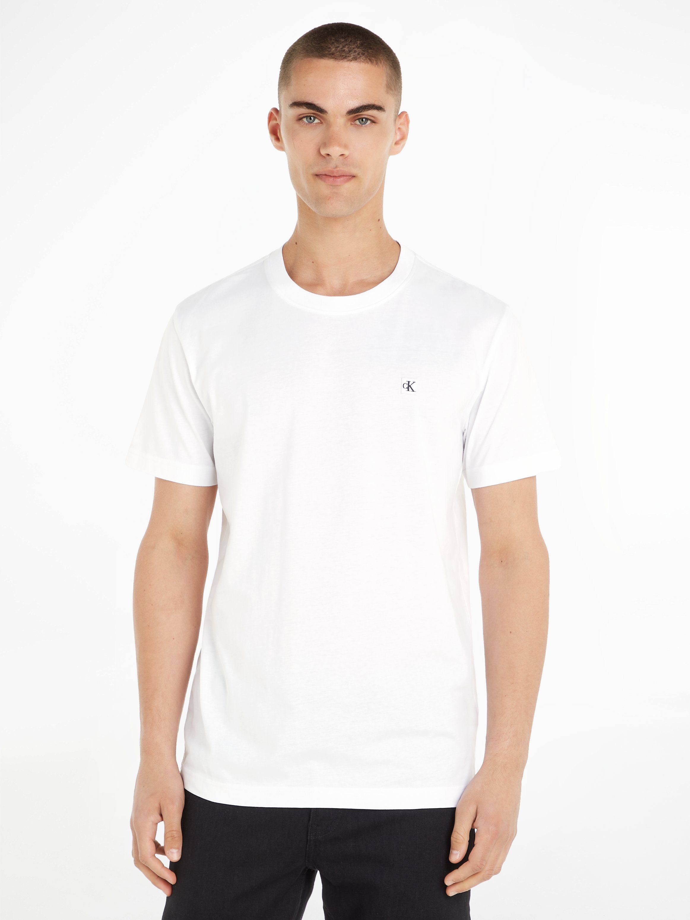 Calvin Klein T-Shirt Bright CK Logopatch White BADGE TEE Jeans EMBRO mit