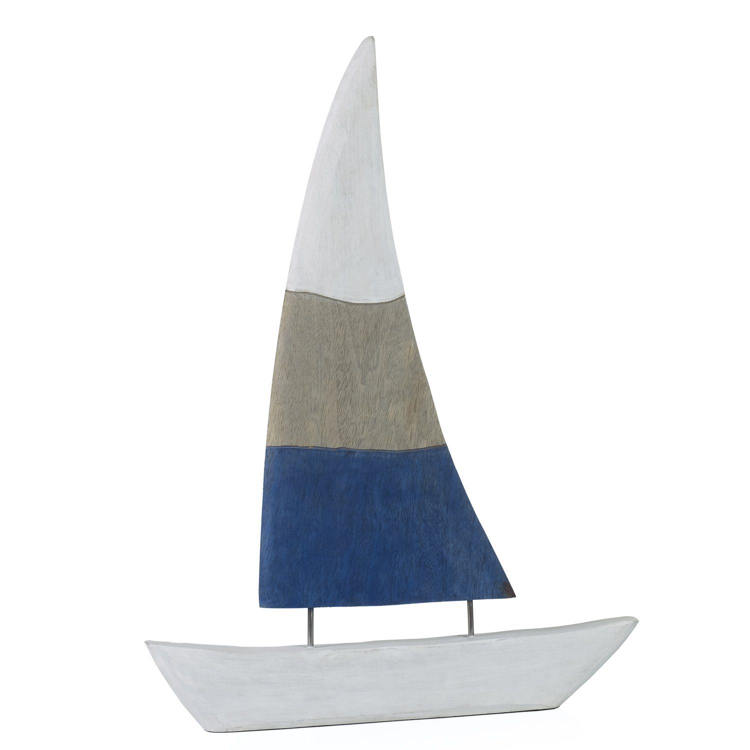 Moritz Skulptur Deko Segelboot Boot 50x69x5cm, Dekoobjekt Holz, Tischdeko, Fensterdeko, Wanddeko, Holzdeko