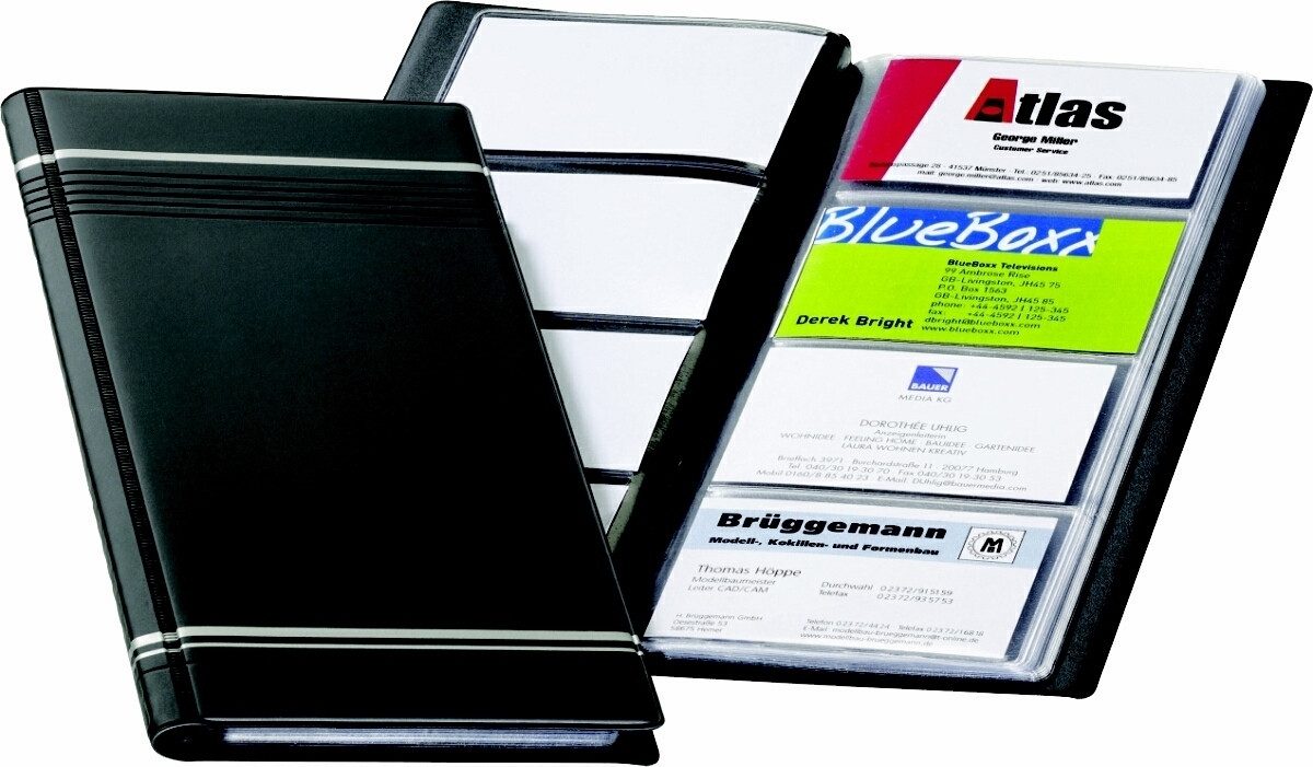 Visitenkartenhülle Visitenkartenbuch Visifix 250x118mm anthrazit (10 Stück)