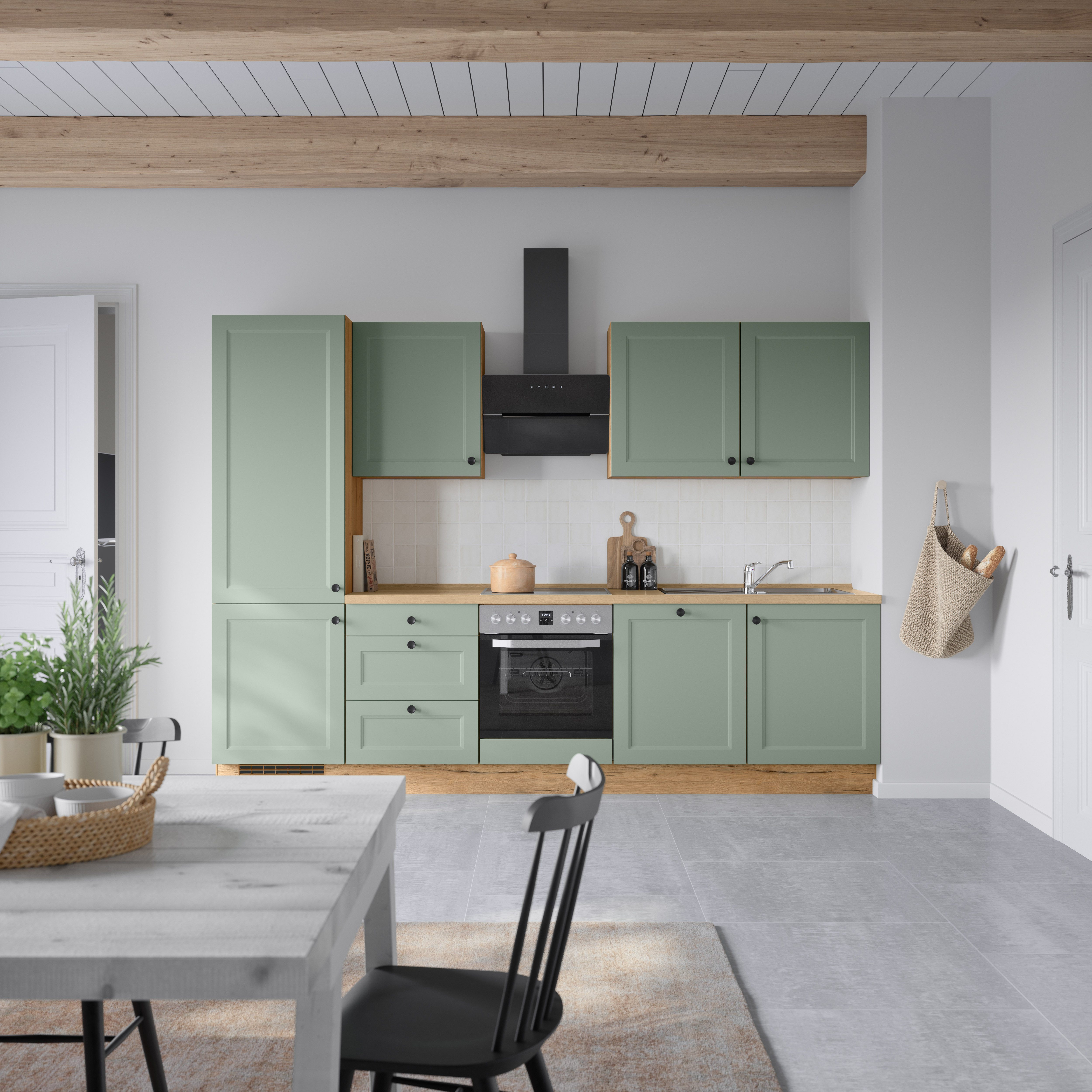 nobilia® Küchenzeile "Cascada II", NEU: individuell anpassbar mit gratis Profi-Beratung, vormontiert, Breite 300 cm, Ausrichtung wählbar, wahlw. mit E-Geräten