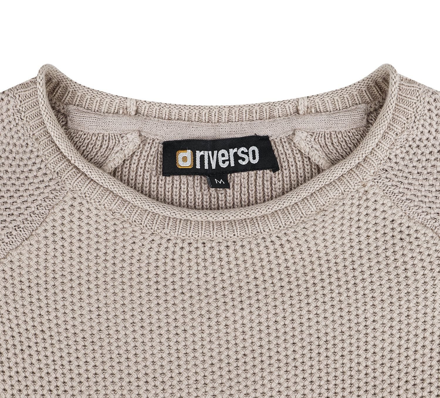 riverso Sweatshirt Herren Rundhals Pullover RIVElias Regular Fit Basic Longsleeve Shirt aus 100% Baumwolle