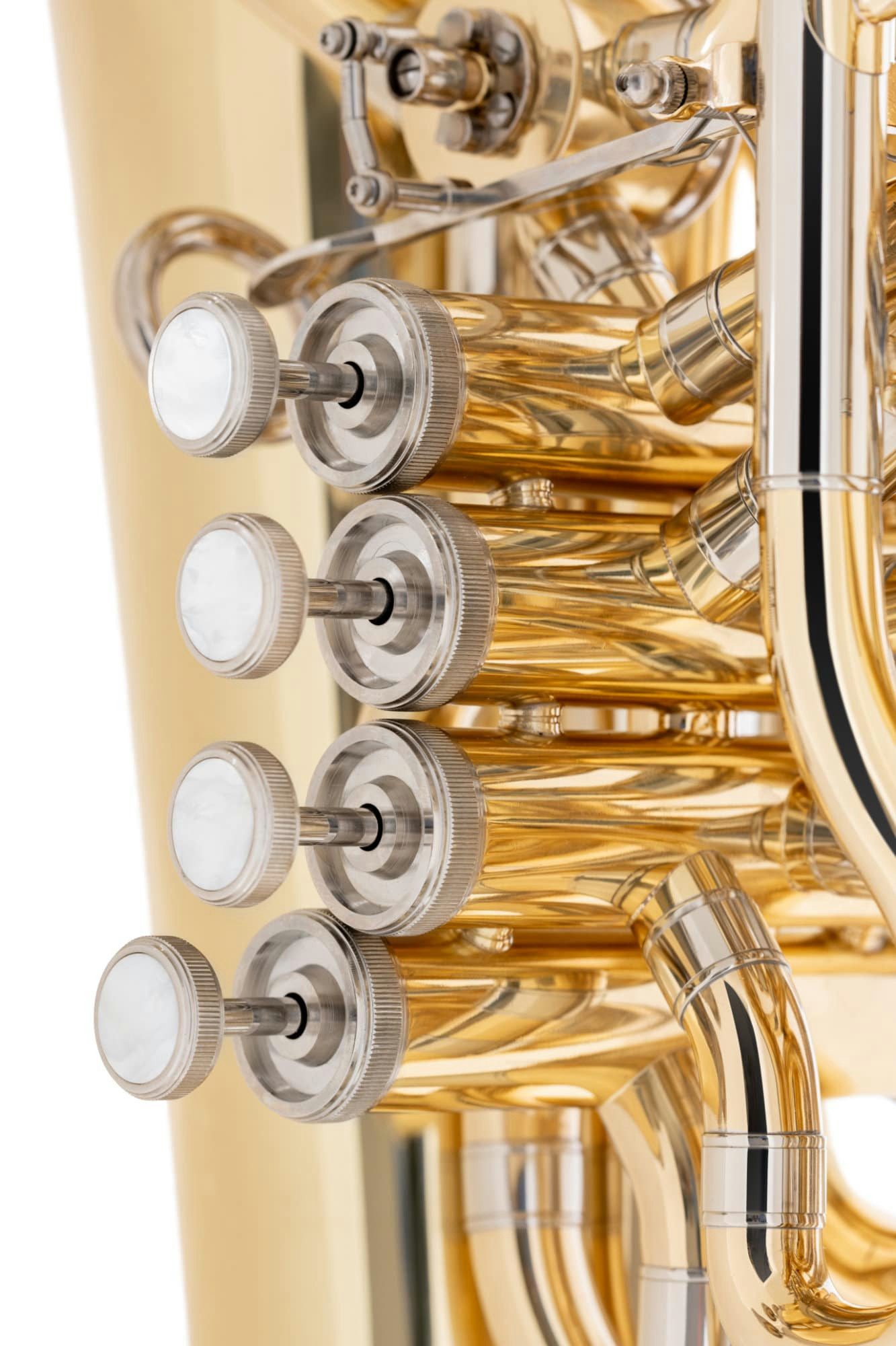 Lechgold Tuba FT-23/5, lackiert mit flexibel stimmbarem 5. Ventil F, inkl. Mundstück & Leichtkoffer mit Trolleyrollen