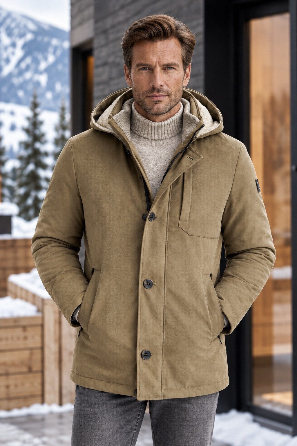 MILESTONE Parka MSBennet aus Microvelours mit abnehmbarer Kapuze, atmungsaktiv wasserabweisend