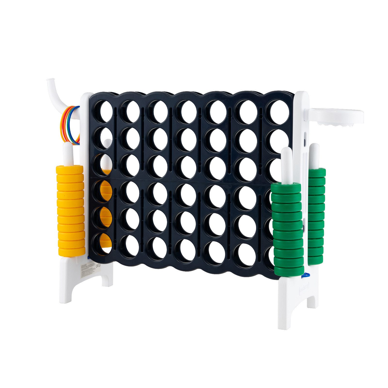 COSTWAY Spiel Riesiges 4 Gewinnt Spielset, mit Basketballkorb & Wurfspiel