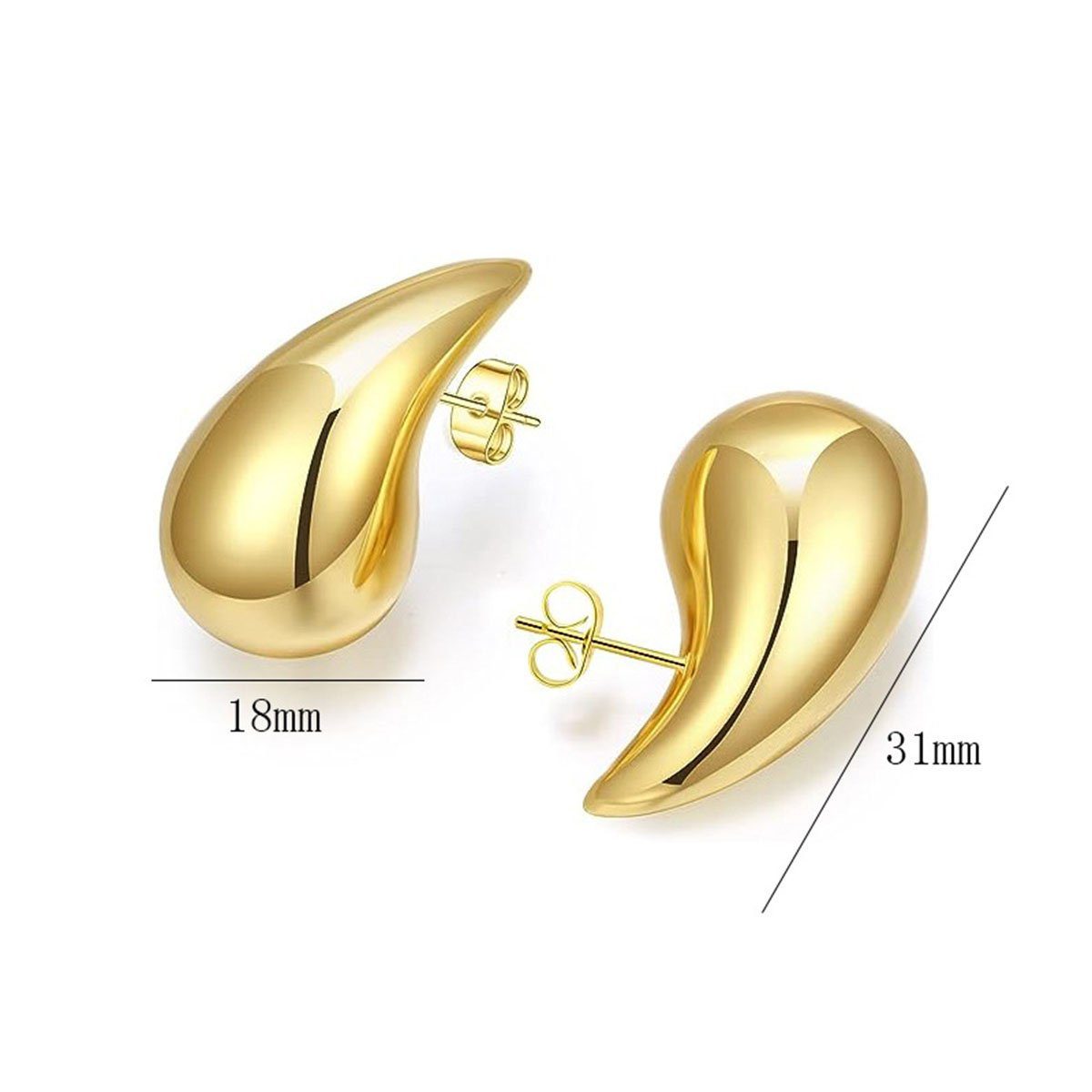Ohrstecker-Set Ohrringe 2 Ohrringe (2-tlg) Ohrringe Paar Chunky CTGtree Golde Silber Damen
