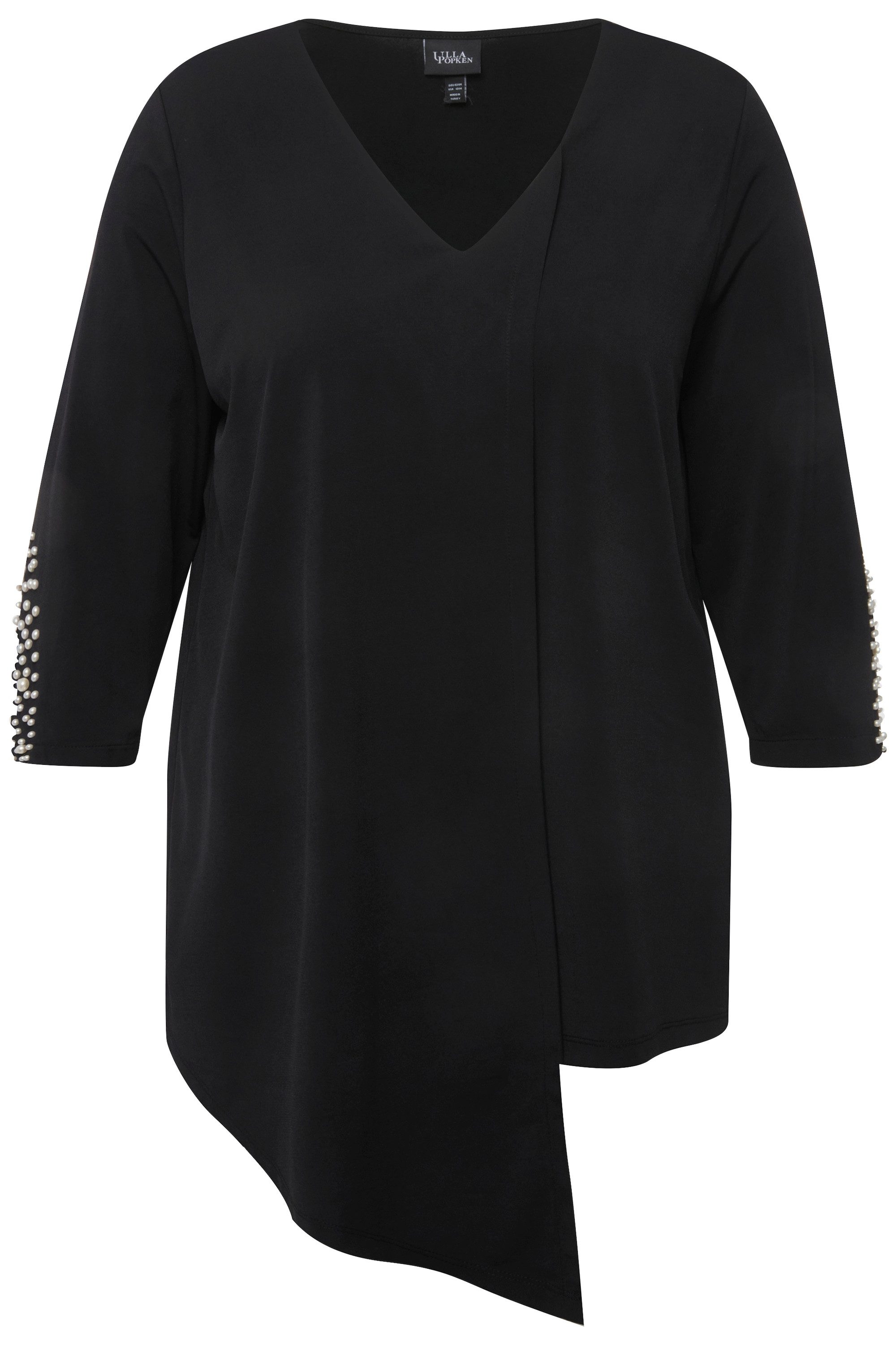 Ulla Popken Tunika Bluse Zierfalte Perlen günstig online kaufen