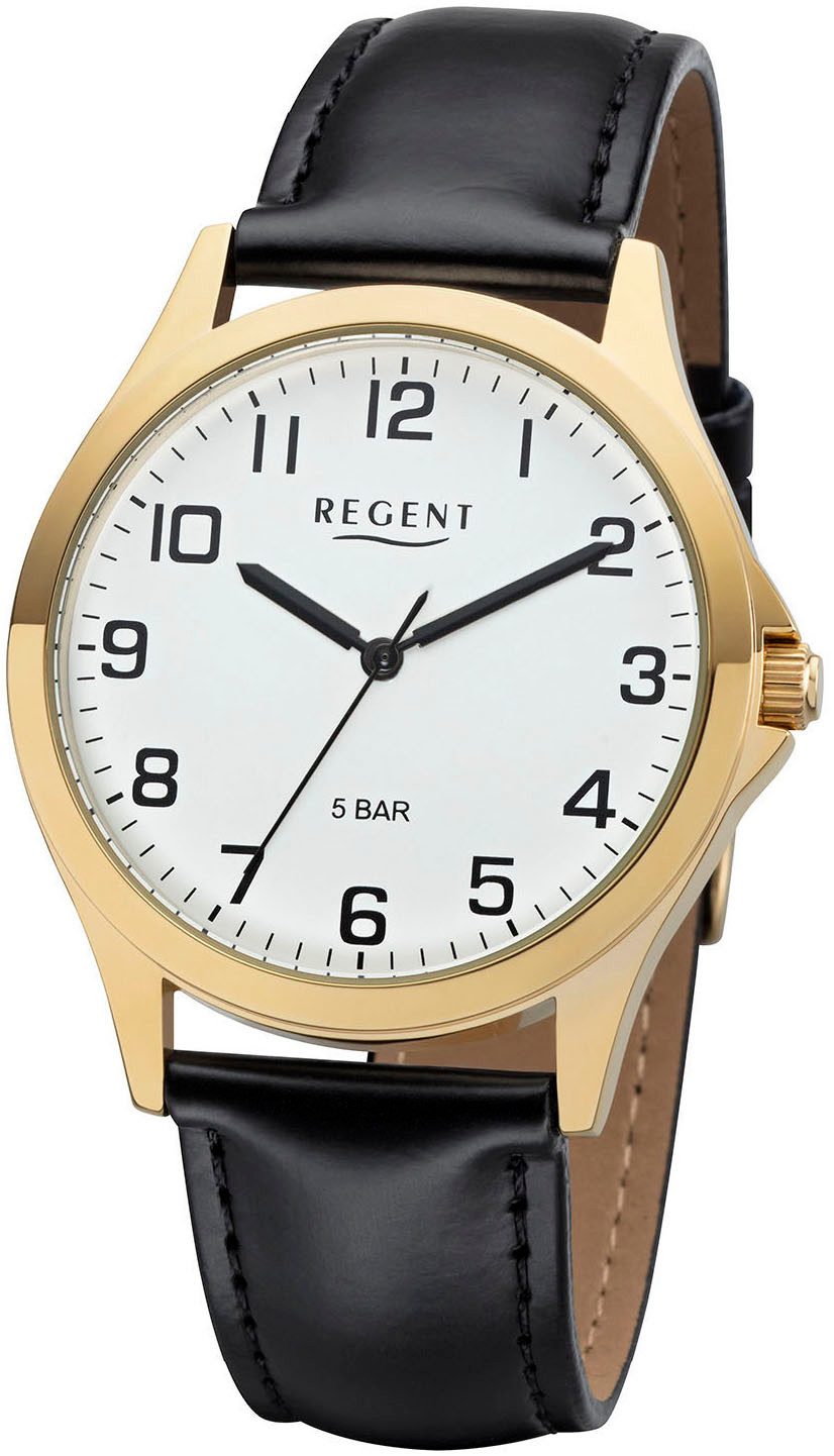 Regent Quarzuhr W0011 -1830.39.19, Armbanduhr, Herrenuhr, Damenuhr, Lederimitat-Armband