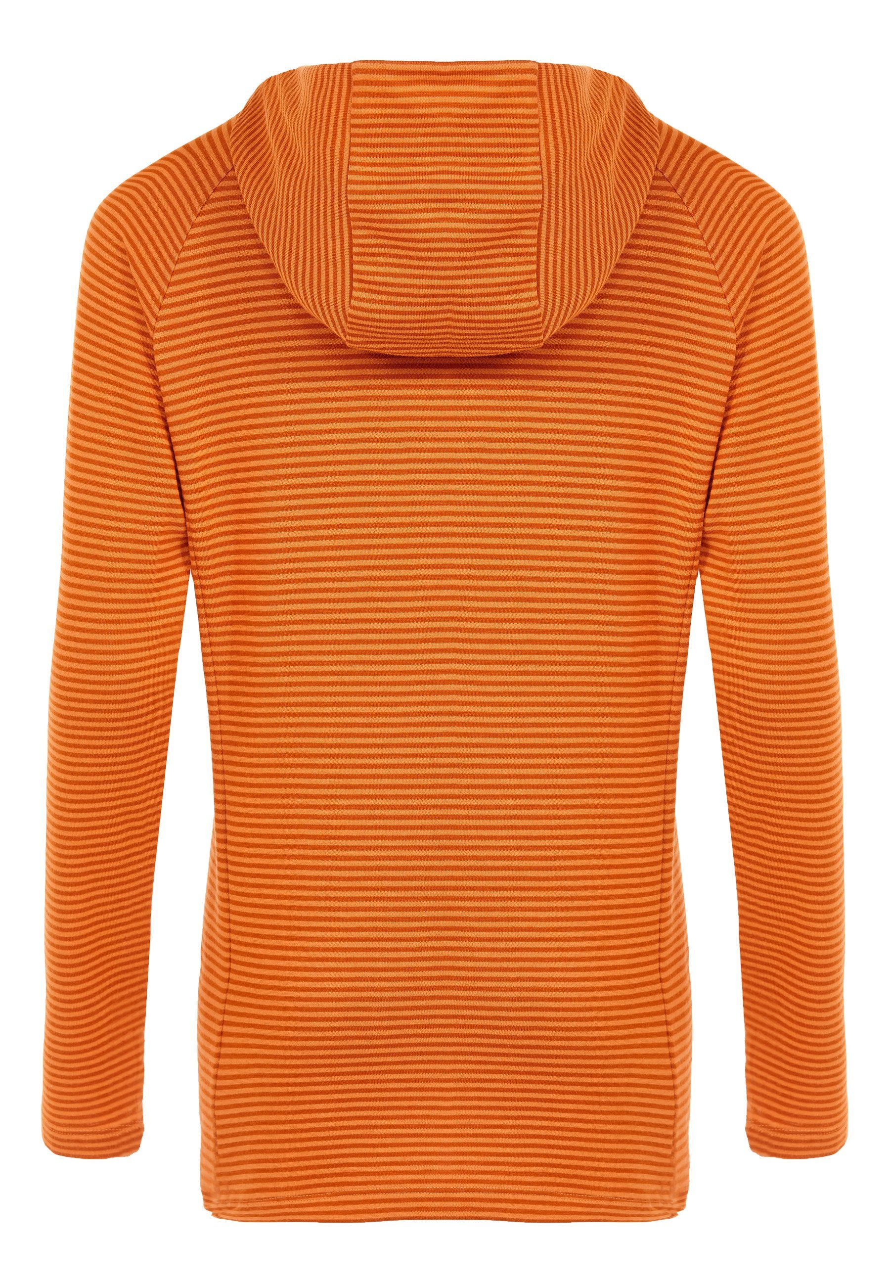 Kapuzenpullover darkorange Wetter mandarin Hoodie Elkline Streifen leicht Sweater - tailliert