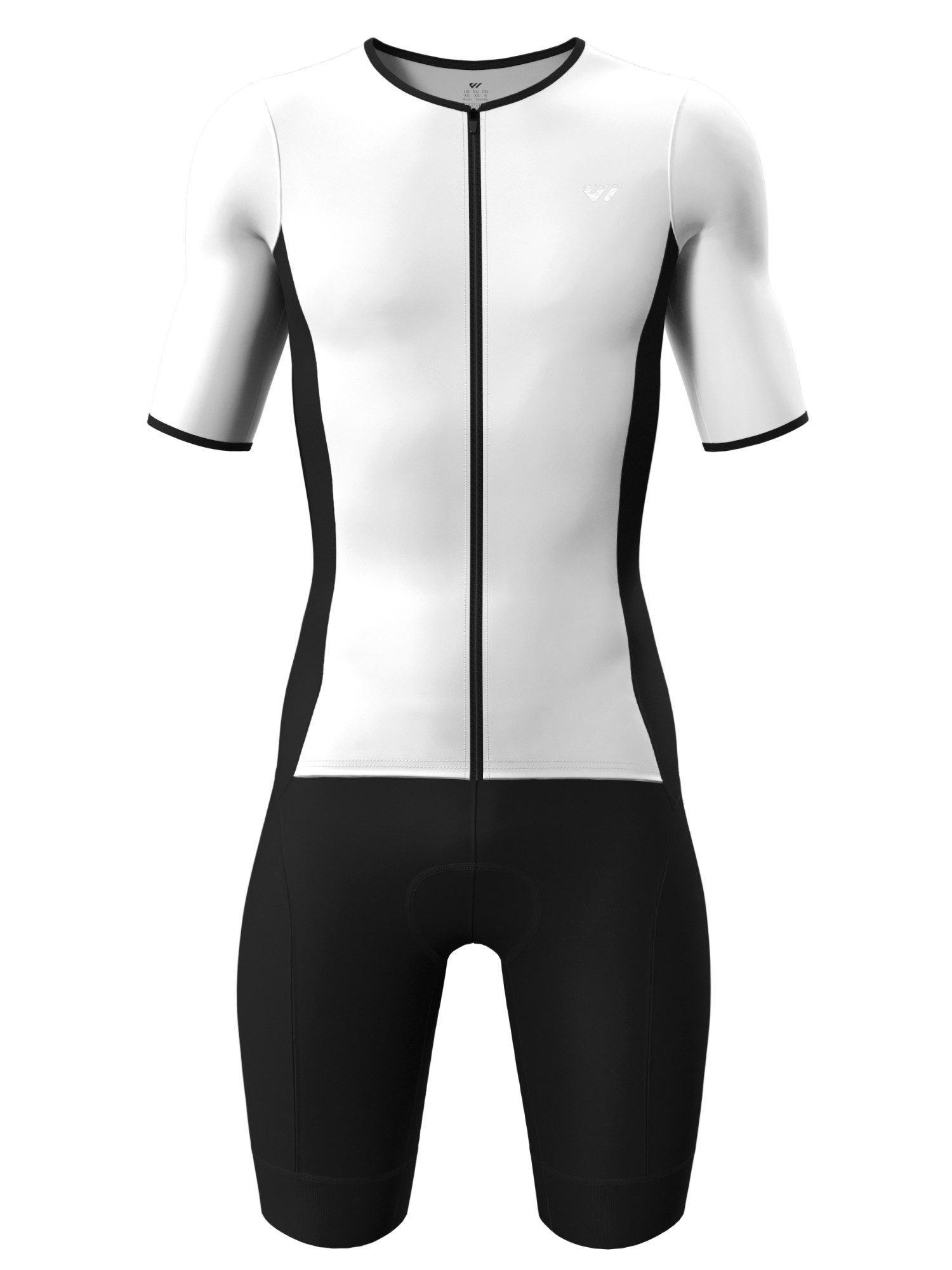Wulibike Trainingsanzug Herren-Triathlonanzug Kurzarm Einteiler mit Sitzpolster, atmungsaktiv (Einteilig, 1-tlg), aerodynamischer Trainingsanzug für Radsport Laufen Schwimmen