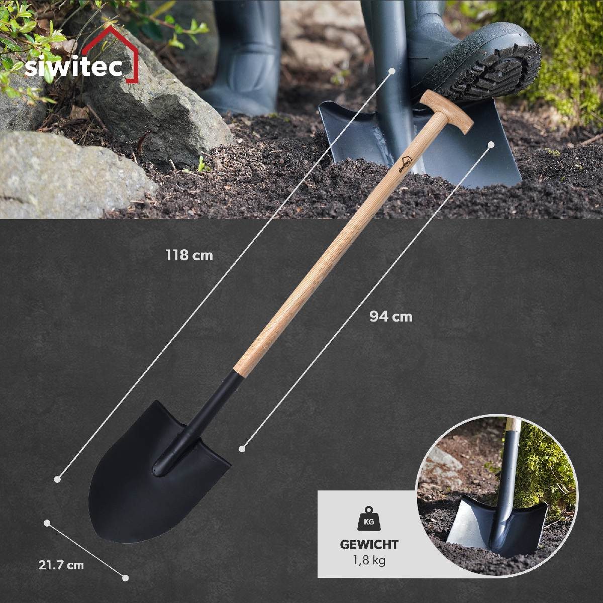 siwitec Spatengabel siwitec Set Gärtnerspaten spitz günstig online kaufen