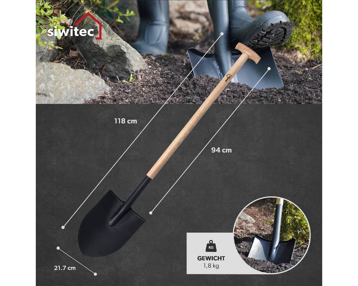 Thumbnail - siwitec Spatengabel siwitec Set Gärtnerspaten spitz SG-310 und rund SG-320, Holz, (Set, Gartengerät in gewählter Ausführ...
