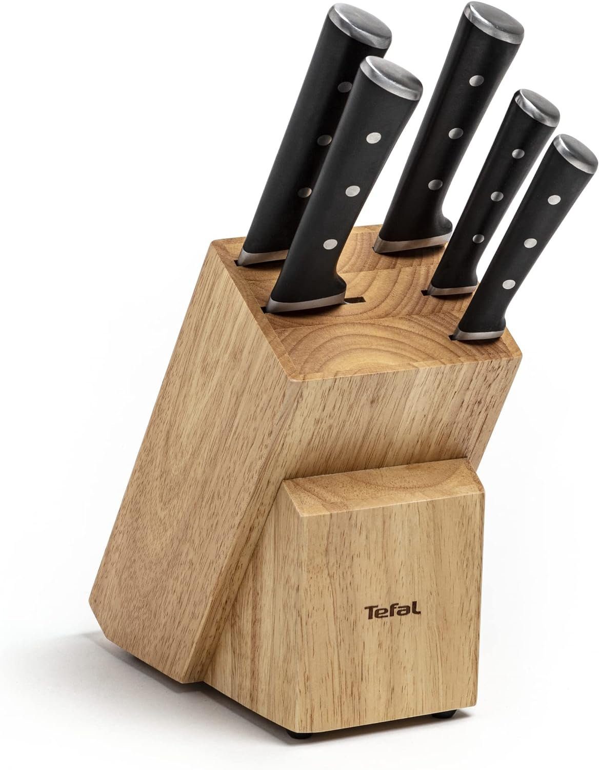 Tefal Messer-Set Ice Force Messerblock aus Holz Set 6-teilig Hitzebehandelte Messer (6-tlg)