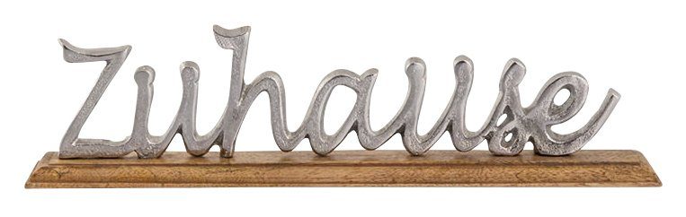(1 Metall, Deko-Schriftzug home Zuhause auf St), my aus Holz