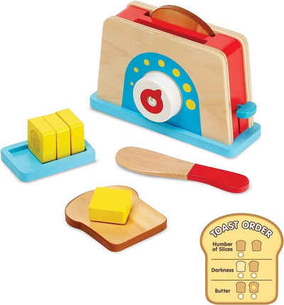 Melissa & Doug Kinder-Toaster Toaster Set aus Holz - Kinderküchengeräte Küche Haushaltsgeräte