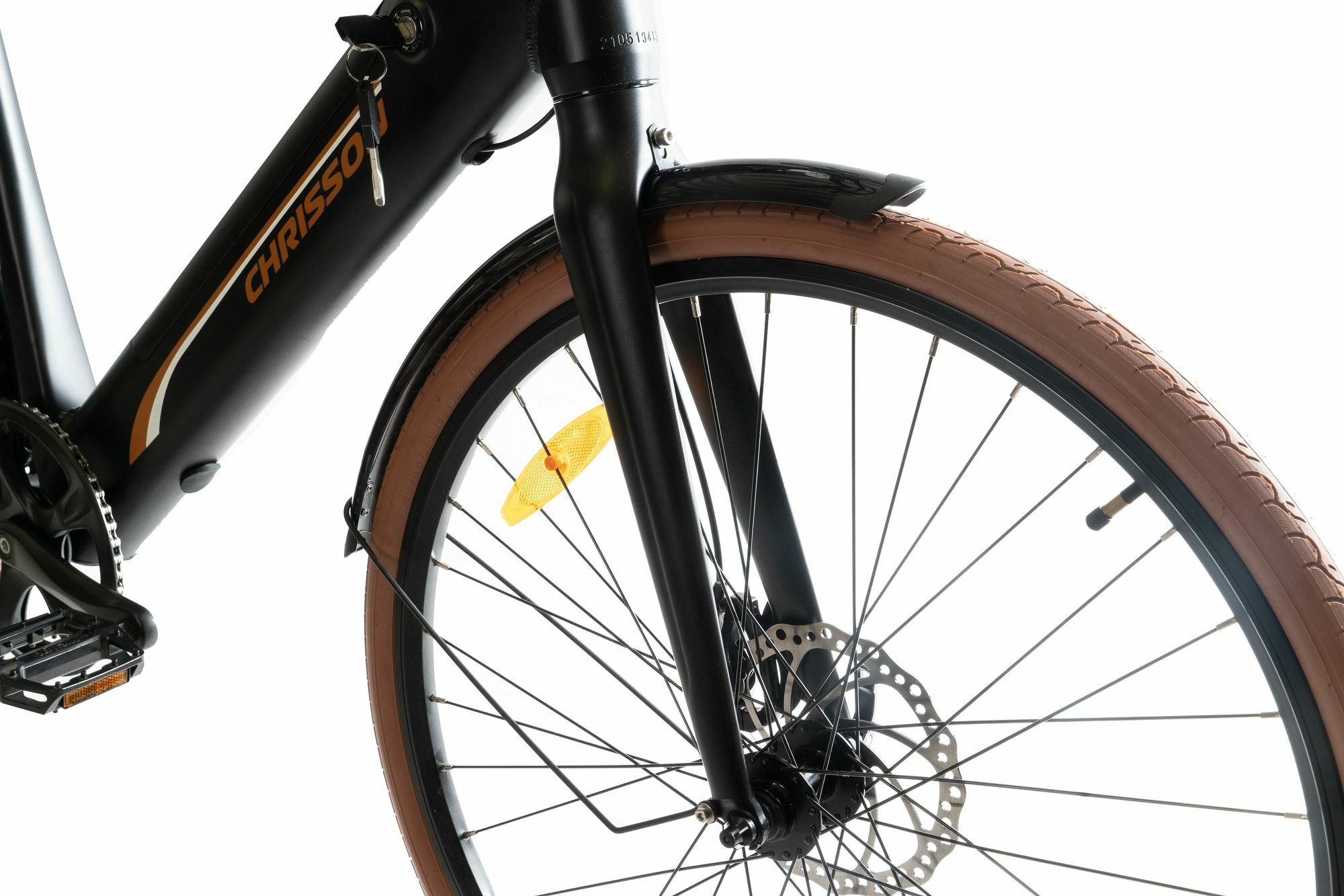 Chrisson E-Bike Touren Bike eRTOS 28 black orange matt 28" 506 Wh Diamant, 8 Gang Shimano Shimano Acera 11-28T Schaltwerk, Kettenschaltung