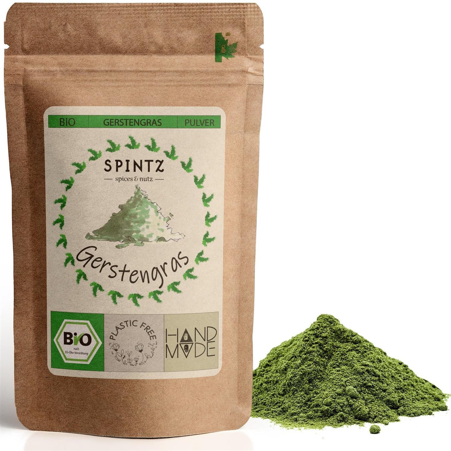 SPINTZ Bio Gerstengras Pulver 250g 1–2 mal täglich 2–3 g Pulver mit ausreichend Flüssigkeit einnehmen, 1 er 250 g