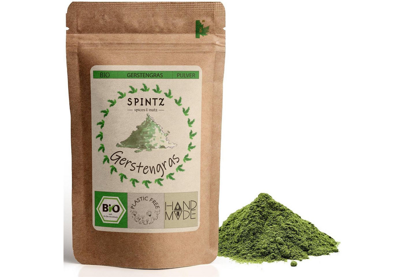 SPINTZ Bio Gerstengras Pulver 250g 1–2 mal täglich 2–3 g Pulver mit ausreichend Flüssigkeit einnehmen, 1 er 250 g