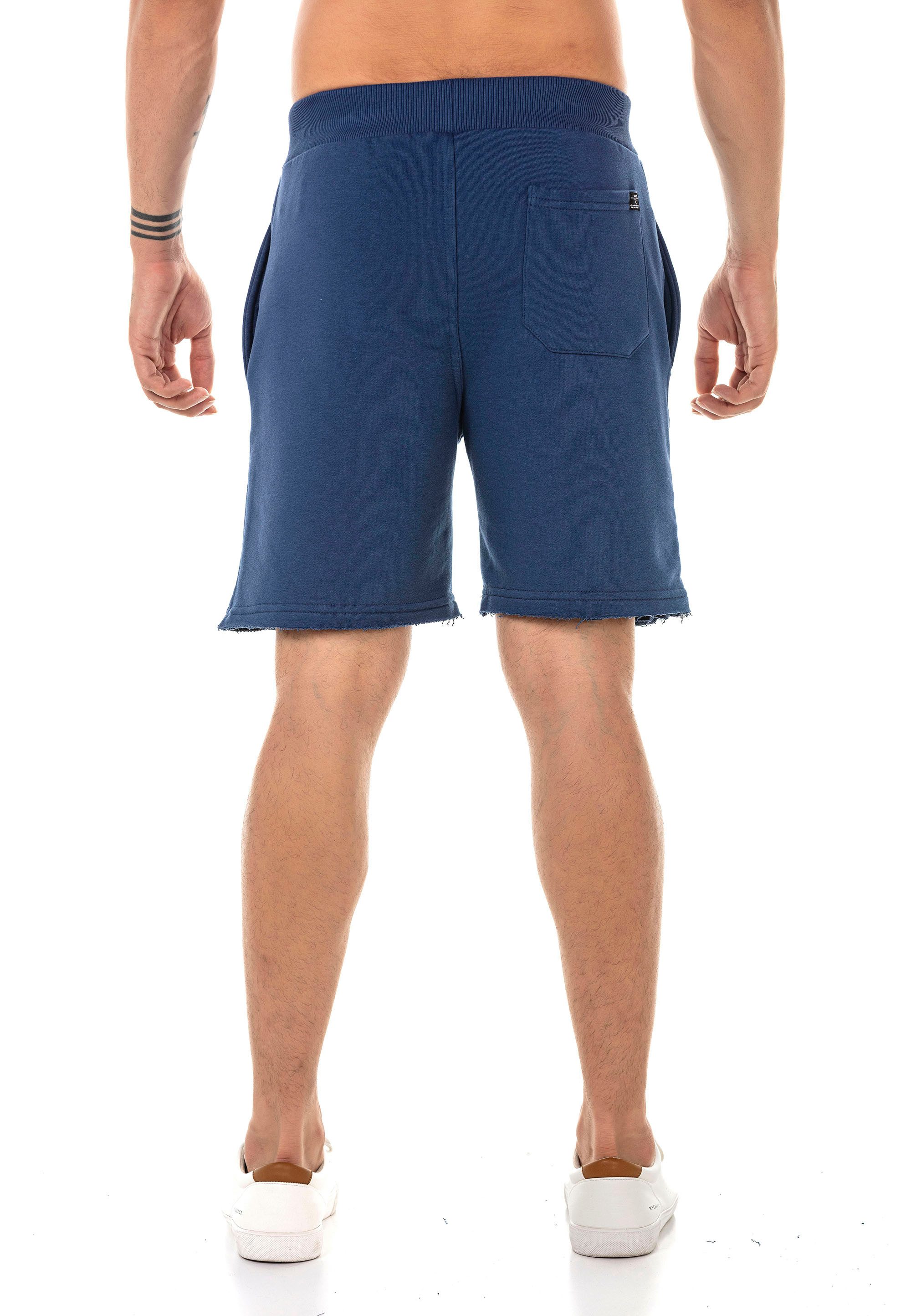 RedBridge Sweatshorts Red Bridge Herren Short Kurze Hose Sweatpant Jogginghose farbiger Tunnelzug, elastischer Bund, fransige Beinenden
