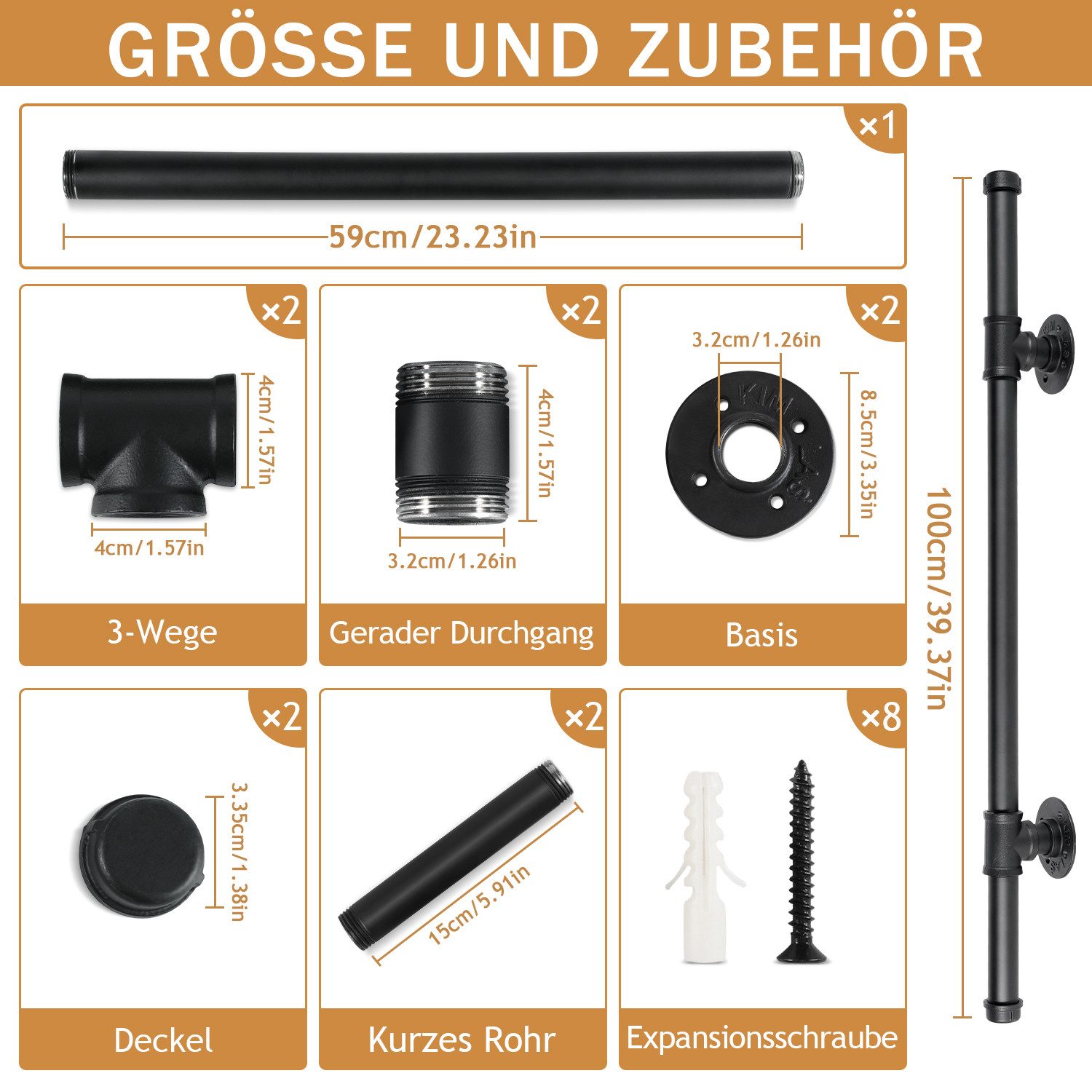 Clanmacy Treppengeländer Handläufe Geländer für Rohrtreppen günstig online kaufen
