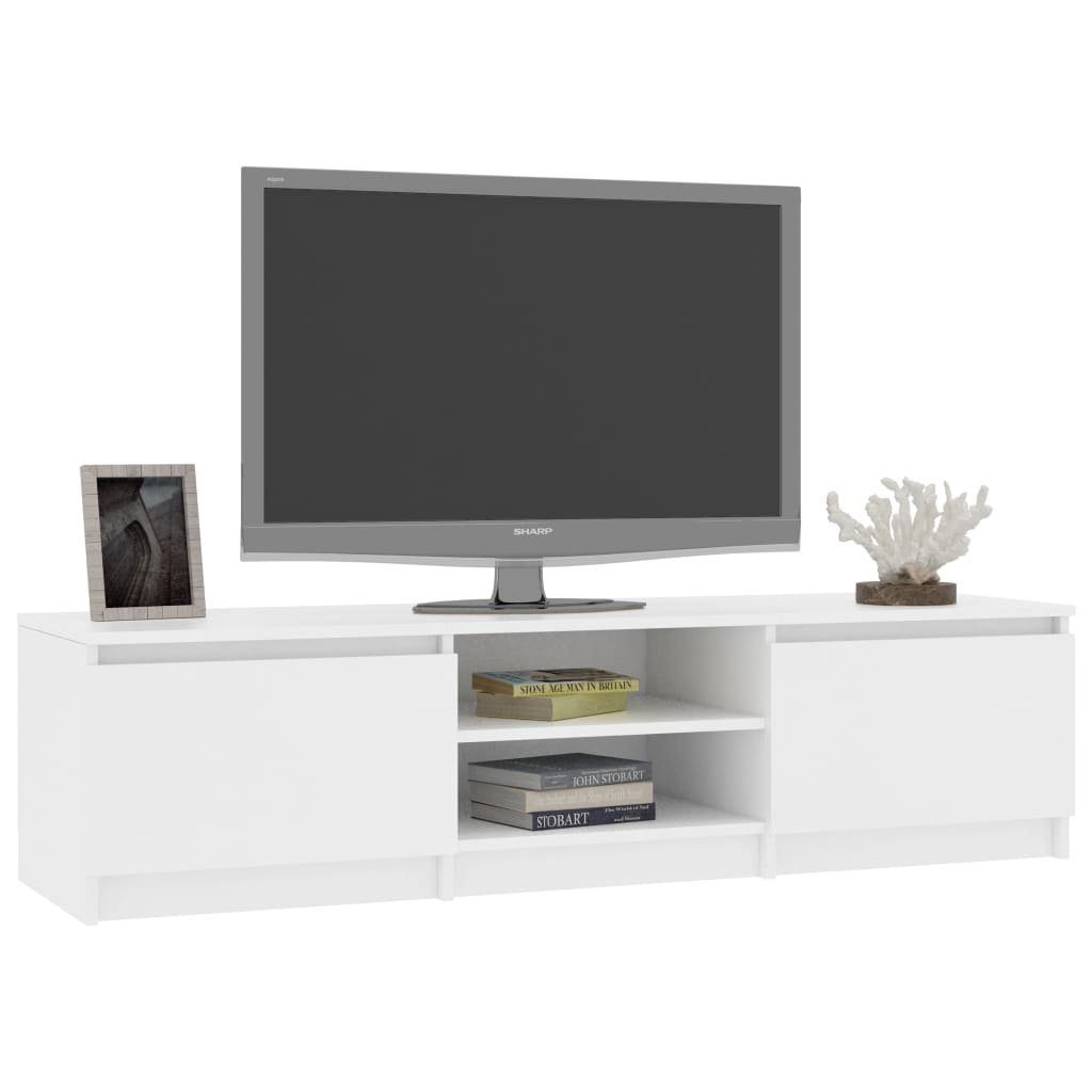 furnicato Holzwerkstoff cm Weiß TV-Schrank 140×40×35,5