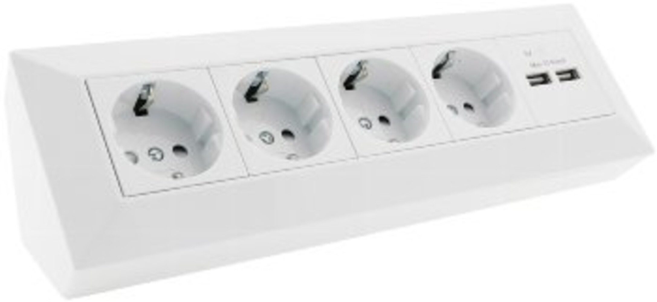2x weiß, Aufbau, 3600W Mehrfachsteckdose