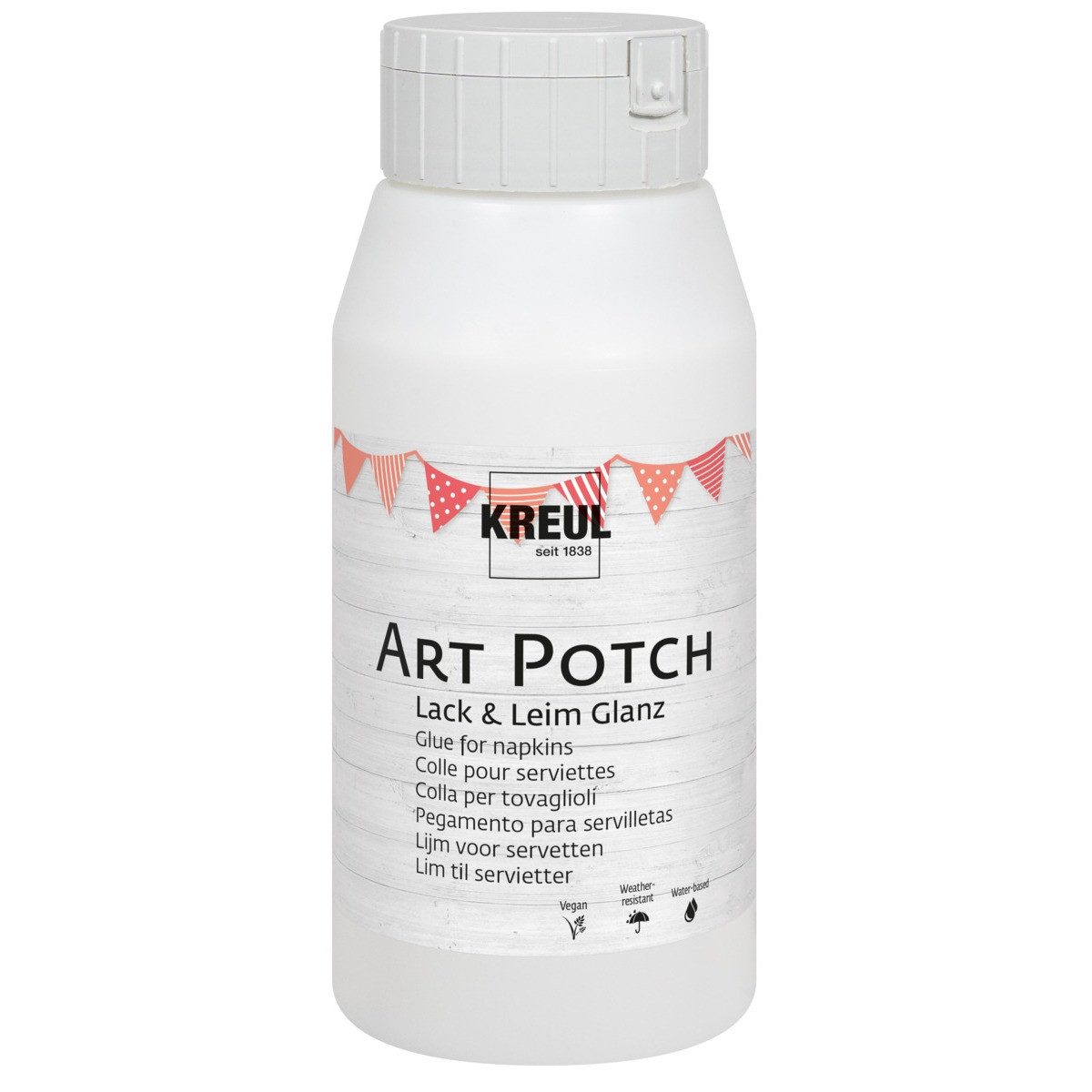 C. KREUL Bastelkleber KREUL Lack & Leim Art Potch glänzend 750ml Flasche