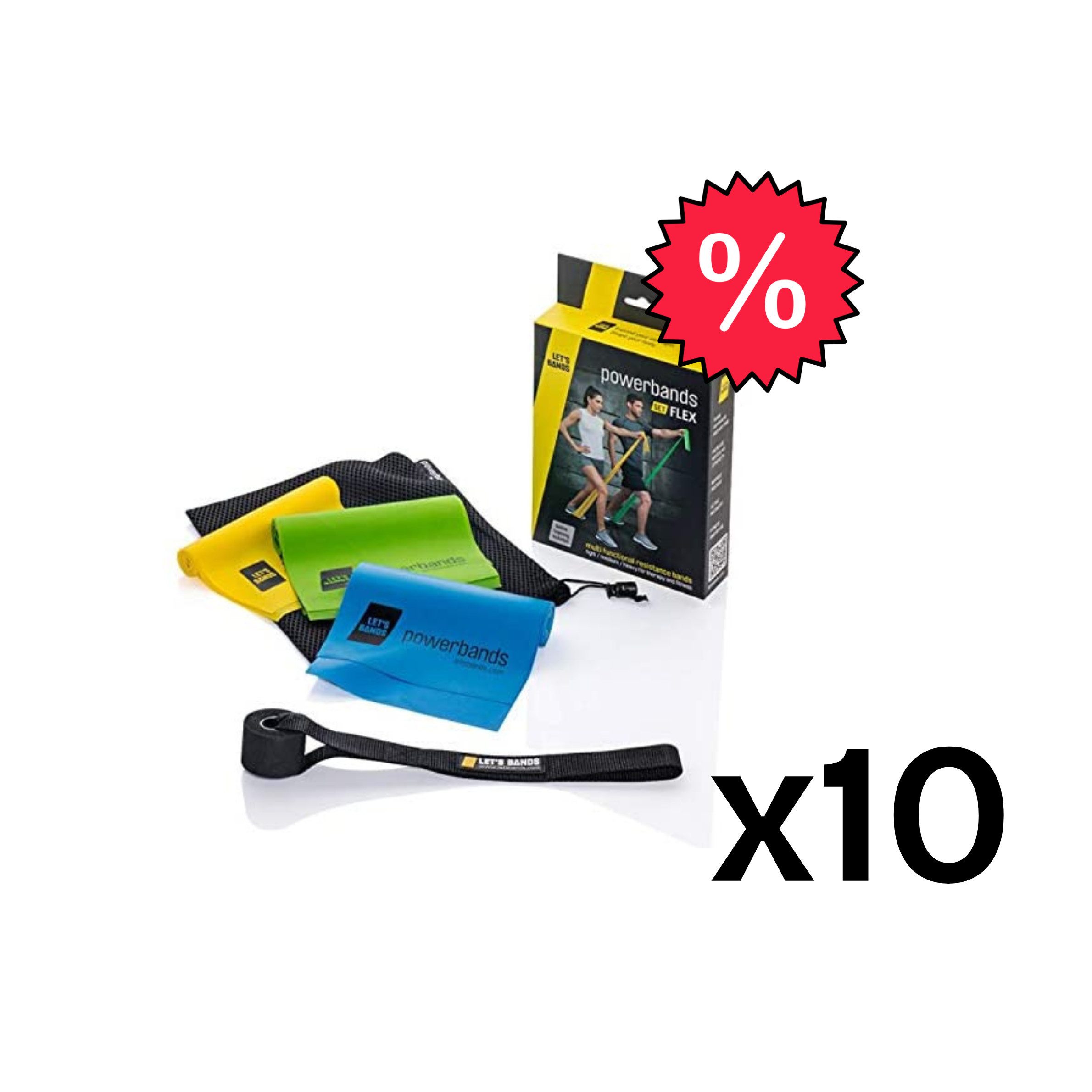 Let's Bands Trainingsbänder Let's Bands Power Set Flex, Kraft- und Intervalltraining, Schulter-, Arm- und Bein-Training