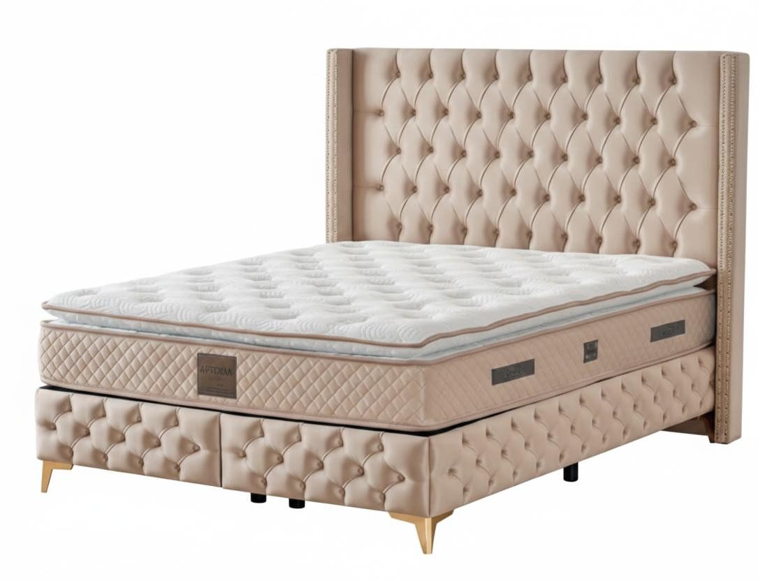 JVmoebel Polsterbett Hochwertiges Designer Polsterbett Exklusives Schlafbett Doppelbett, Made in Europa
