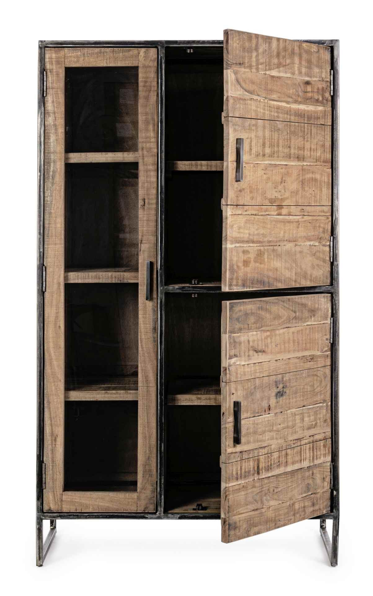 Feeling4Home Highboard Elmer aus Akazienholz, 3 Türen