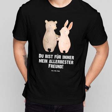 Mr. & Mrs. Panda T-Shirt Bär und Hase Umarmen - Schwarz - Geschenk, Tshirt, T-Shirt, bester Fr (1-tlg)