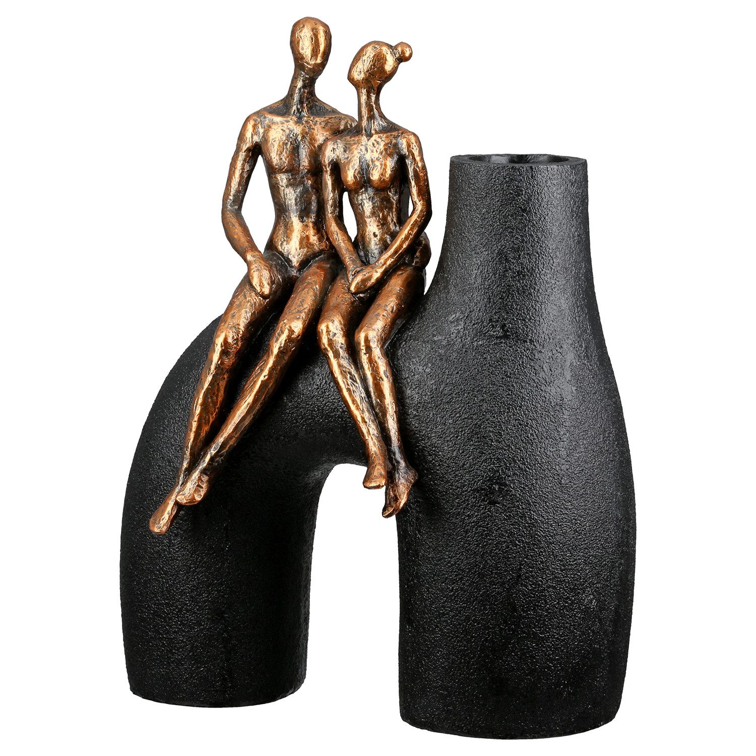 GILDE Dekovase MOVEMENT Vase - schwarz - Kunstharz - Höhe 25,5cm x Breite 20cm - Paar (1x Vase, Blumenbehälter - Blumengefäß), Blumenvase - Vasen - Tischdeko - Deko