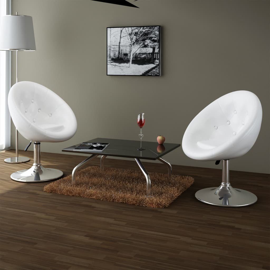 vidaXL Barhocker Cocktailsessel 2 Stk. Weiß Kunstleder (2 St)