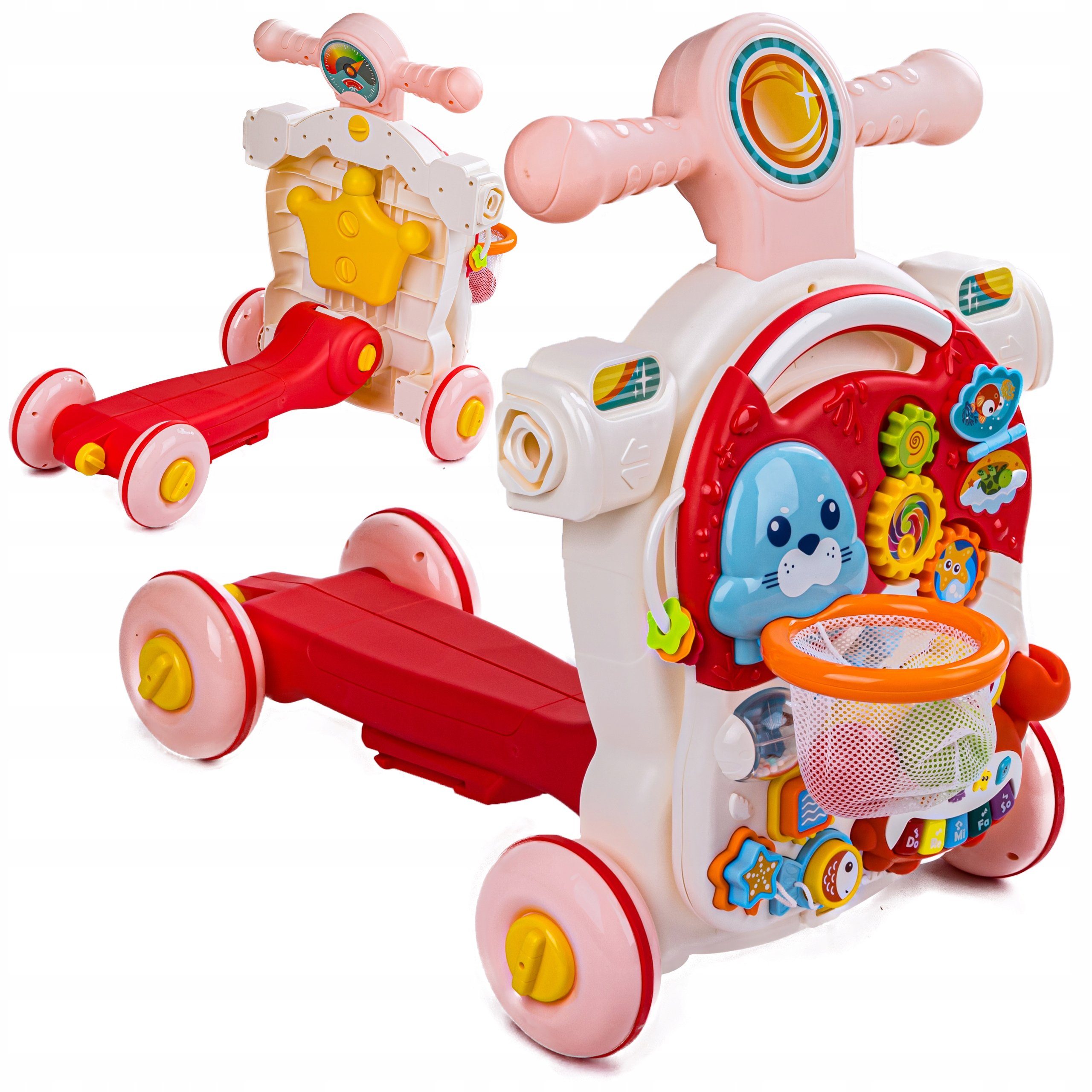 Lauflernwagen Spieltisch,ab COIL Lernspielzeug, Babywalker Rosa Monaten 5in1, 12