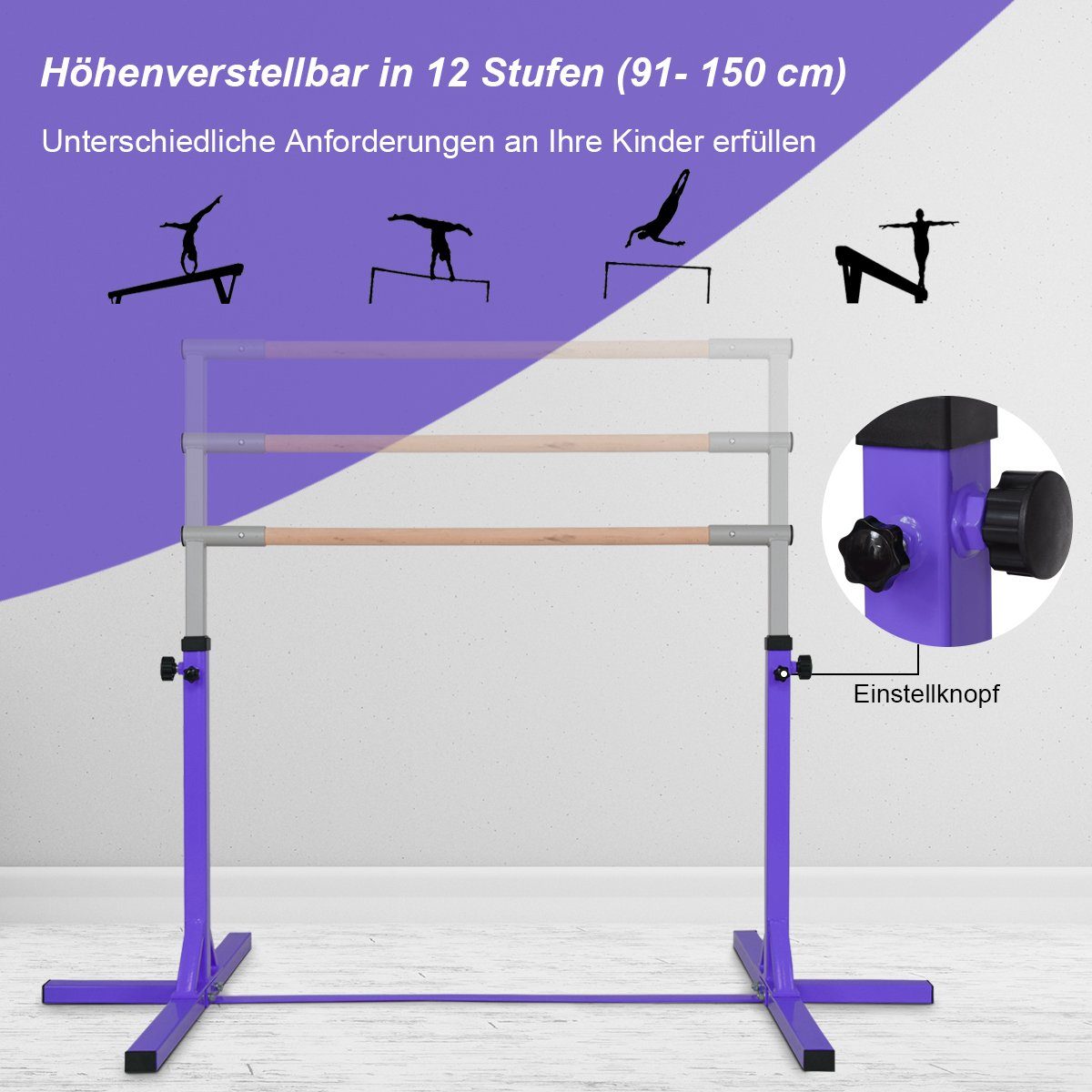 COSTWAY Turnreck Turnstangen, höhenverstellbar, bis 100kg belastbar