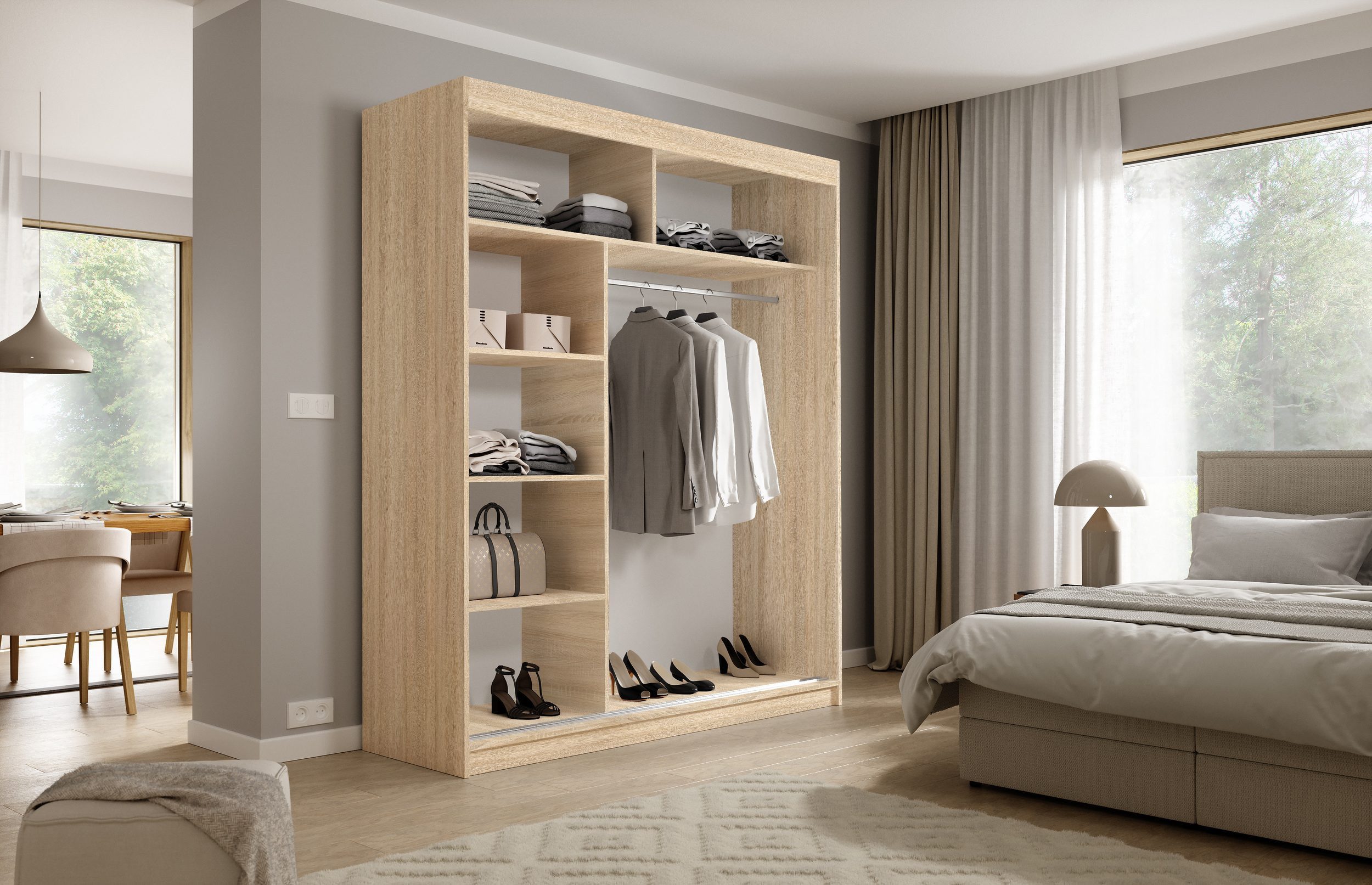 Beautysofa Kleiderschrank KATRINA Breite: 180 cm günstig online kaufen