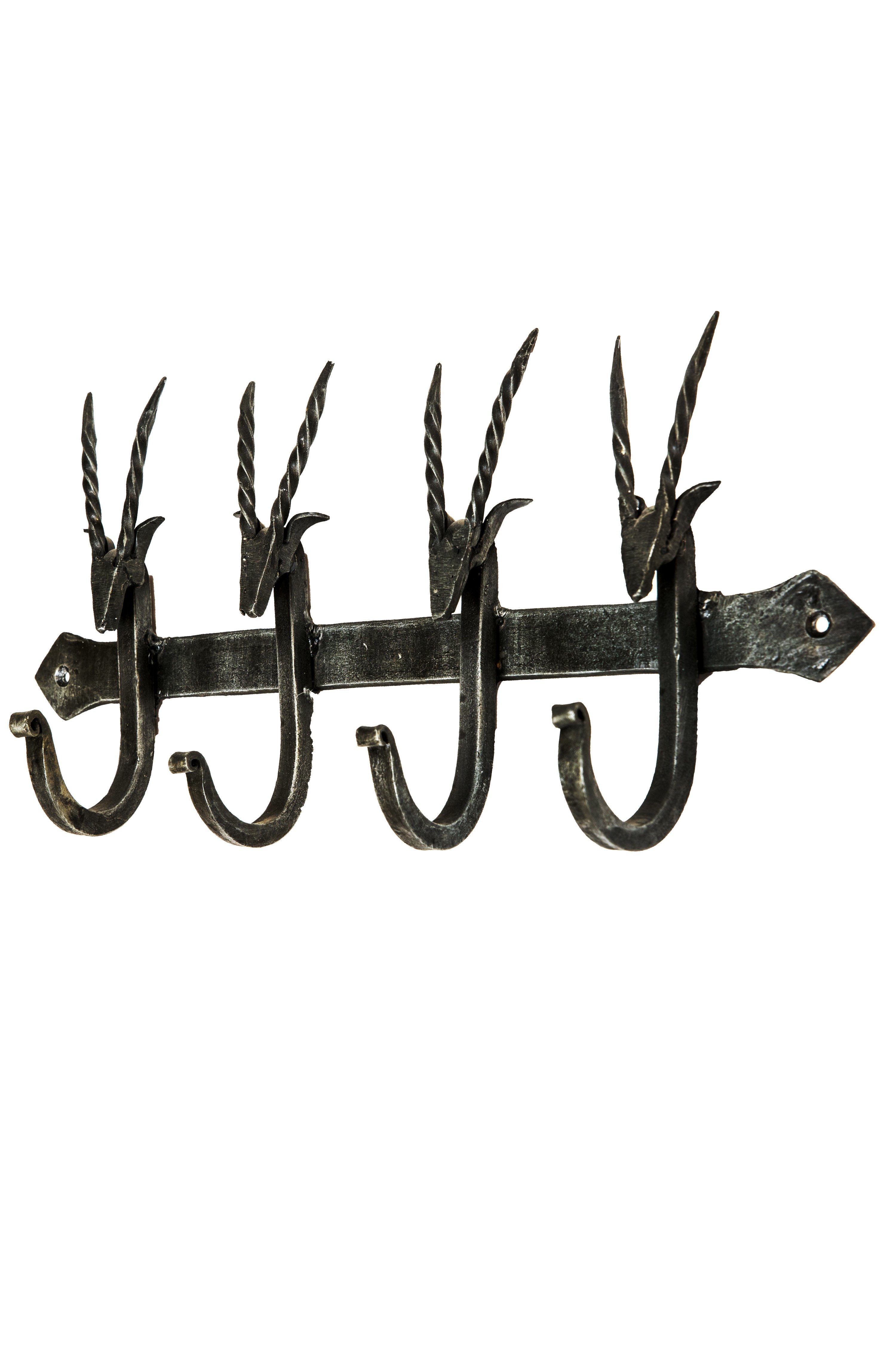 Marrakesch Orient & Mediterran Interior Kleiderhaken Orient Kleiderhaken Garderobe Tumris 4er aus Eisen schwarz 30 cm Deko, (1-St), Handarbeit