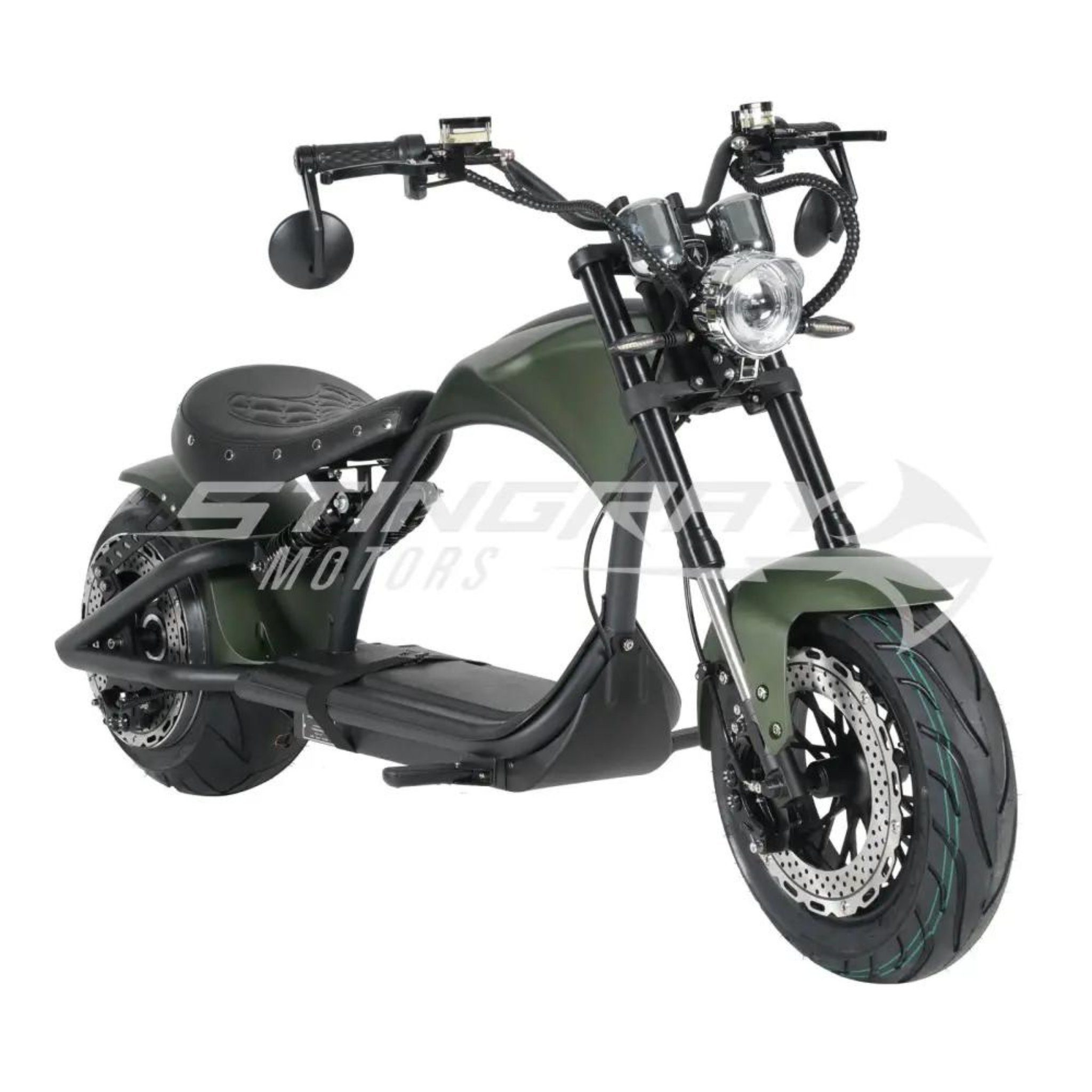 Stingray Motors E-Motorroller Elektroroller - Stingray Harley Custom - 3kw 30Ah - E Chopper M1P, 3000,00 W, 45 km/h Grün