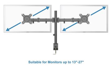 HFTEK HF29DB Monitor-Halterung, (Tisch-Halterung - Mounts für2 Bildschirme von 13 bis 27 Zoll – VESA 75/100)