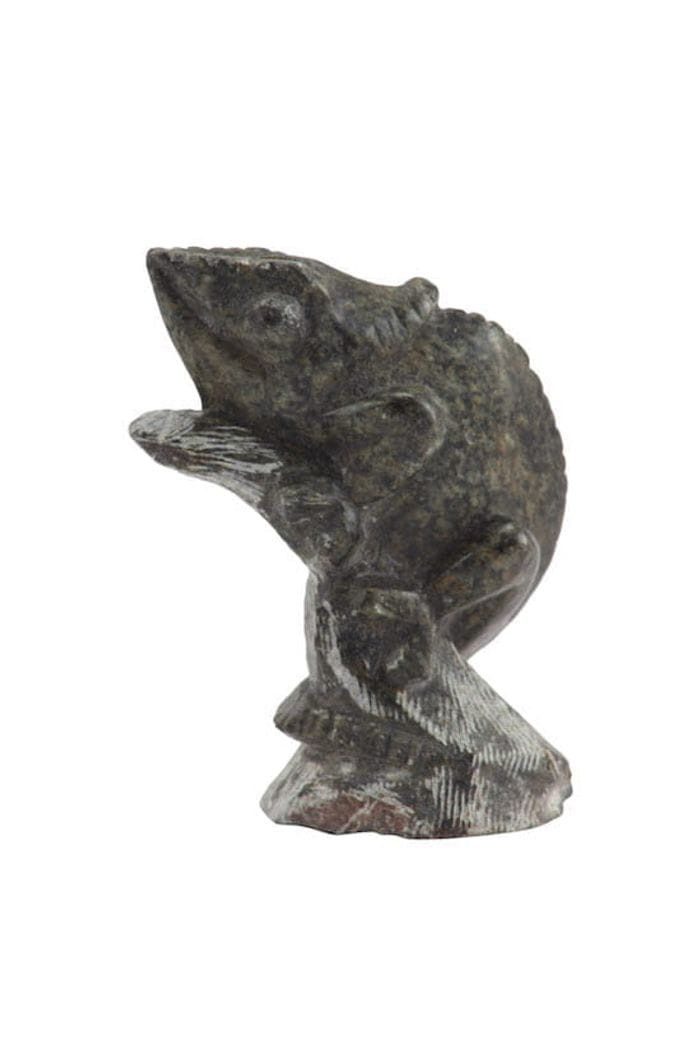 Little Zim Skulptur Gecko Steinfigur Serpentin - Handgefertigt Simbabwe, Handgefertigt · Serpentin Rohstein · Unikat