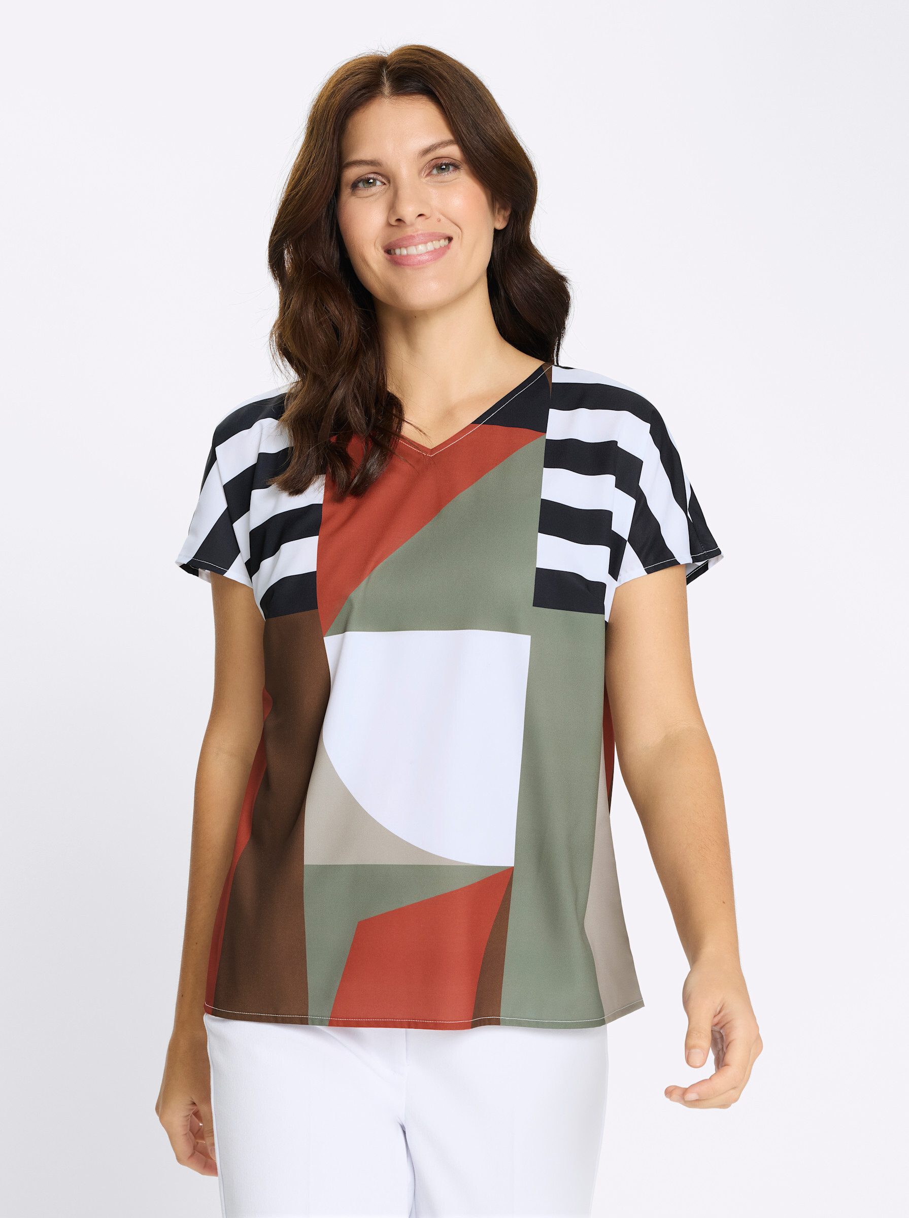 Sieh an! Klassische Bluse Schlupfbluse Kurzarm