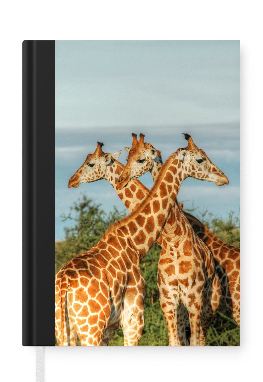 Haushaltsbuch Luft Journal, Tagebuch, A5, - Merkzettel, Notizbuch Notizheft, - Seiten, Tiere, Giraffen MuchoWow 98